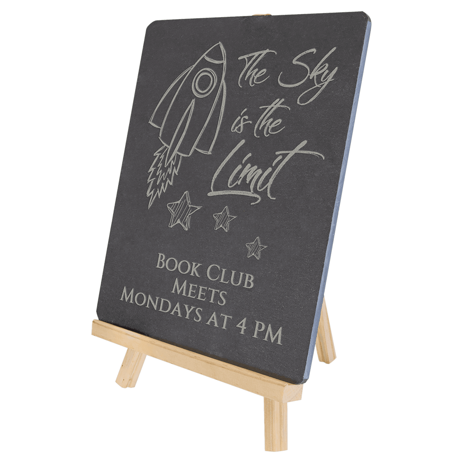 Rectangle Slate Decor with Wood Stand