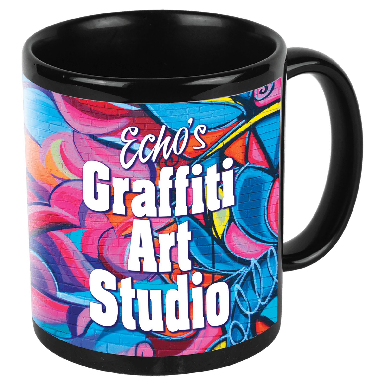 Black/White 11 oz. Ceramic Banner Mug
