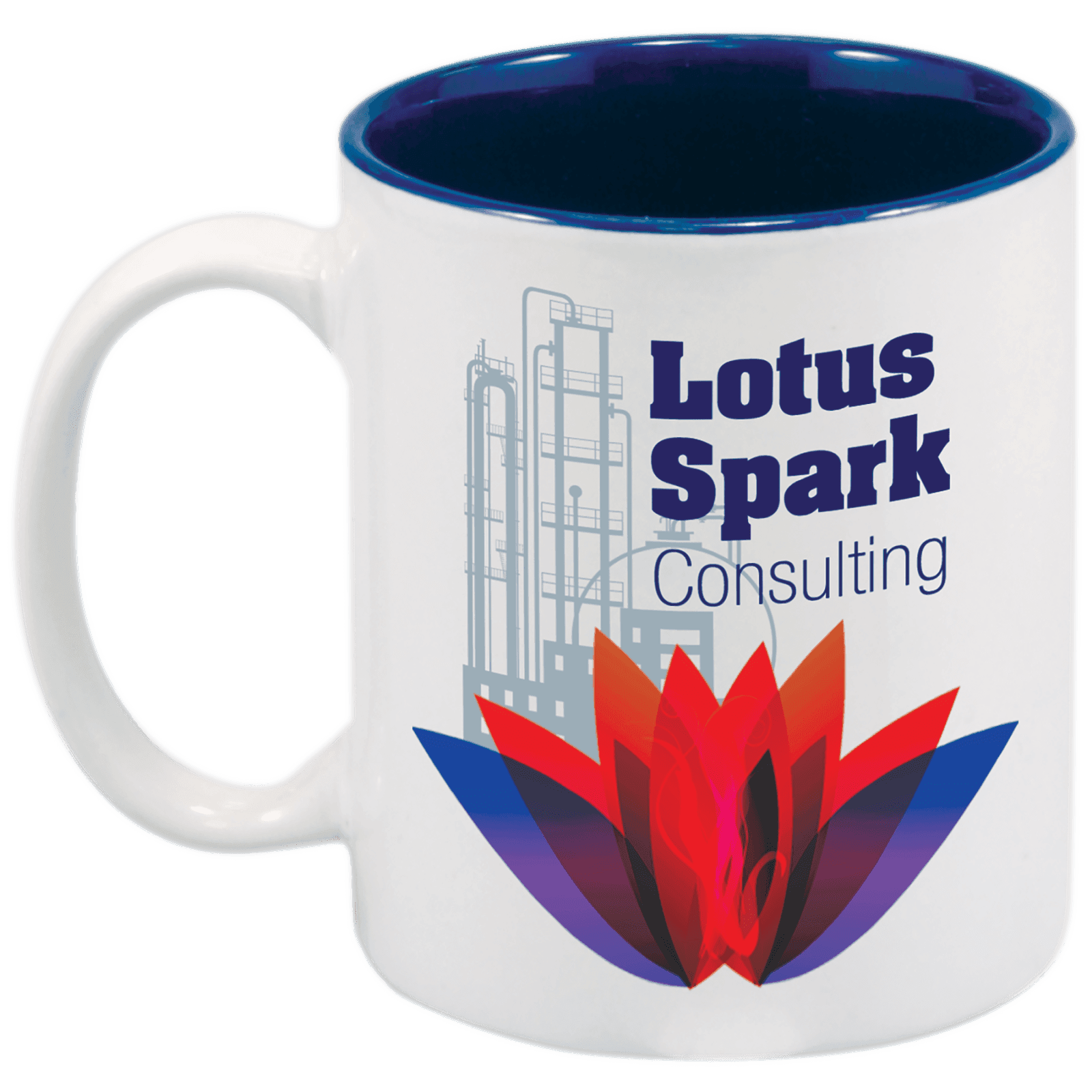 White/Blue 11 oz. Ceramic Mug