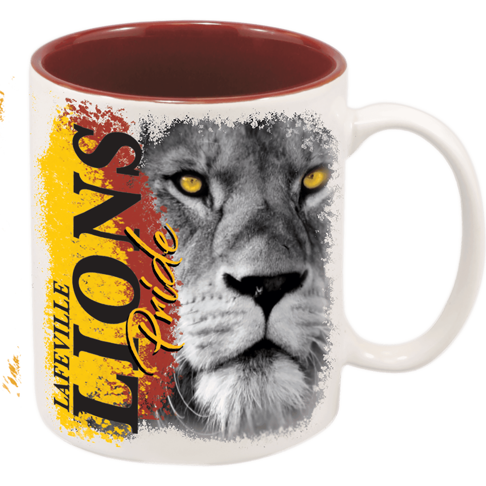 White/Maroon 11 oz. Ceramic Mug