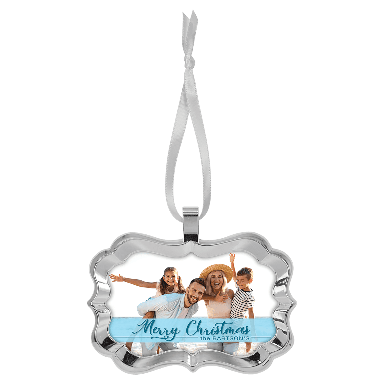 Benelux Full Color Metal Ornament with White Ribbon