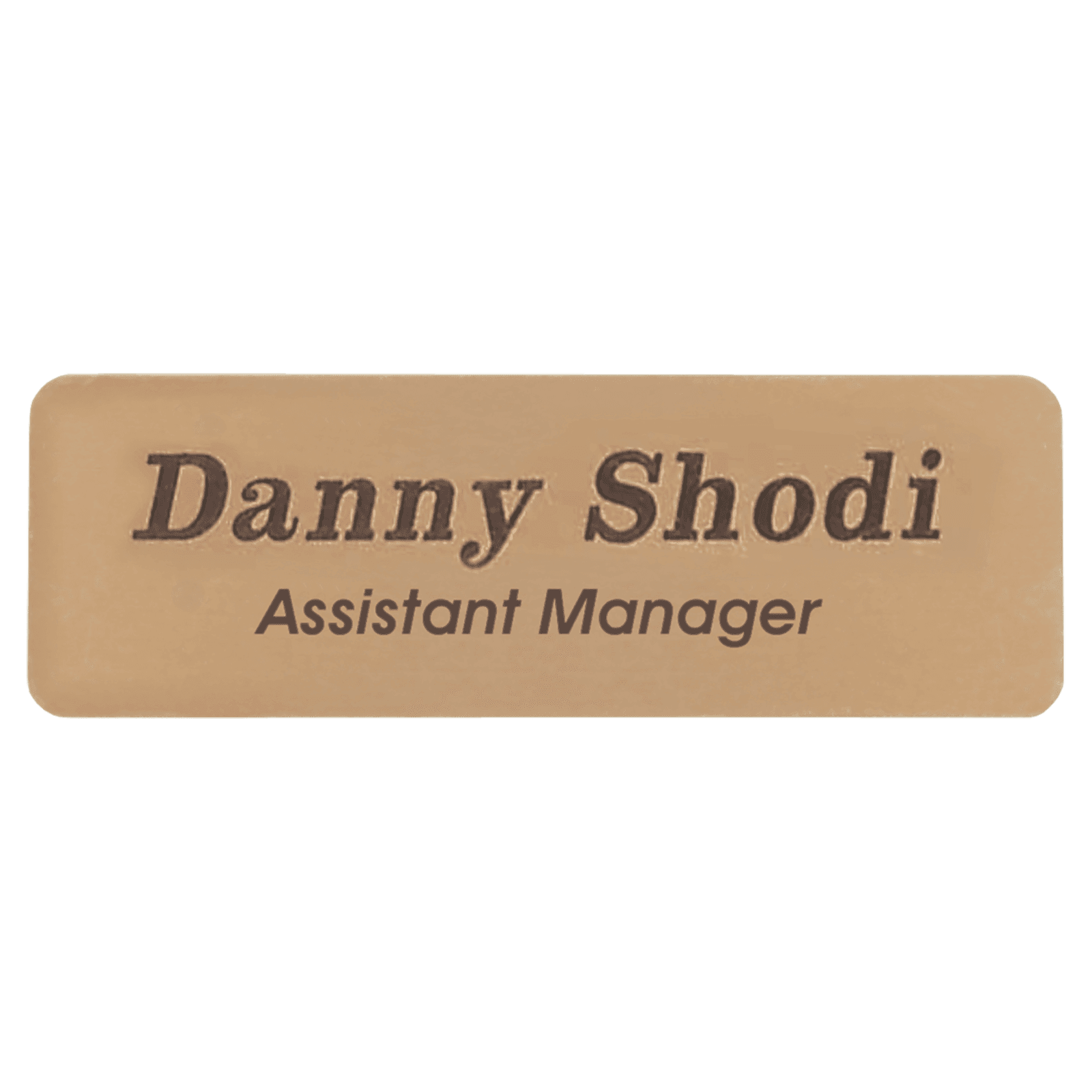 Satin Gold Brass Name Badge