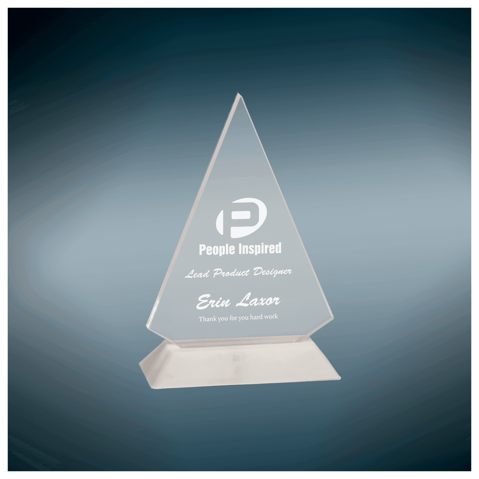 7" Clear Triangle Pop-In Acrylic with Black Base