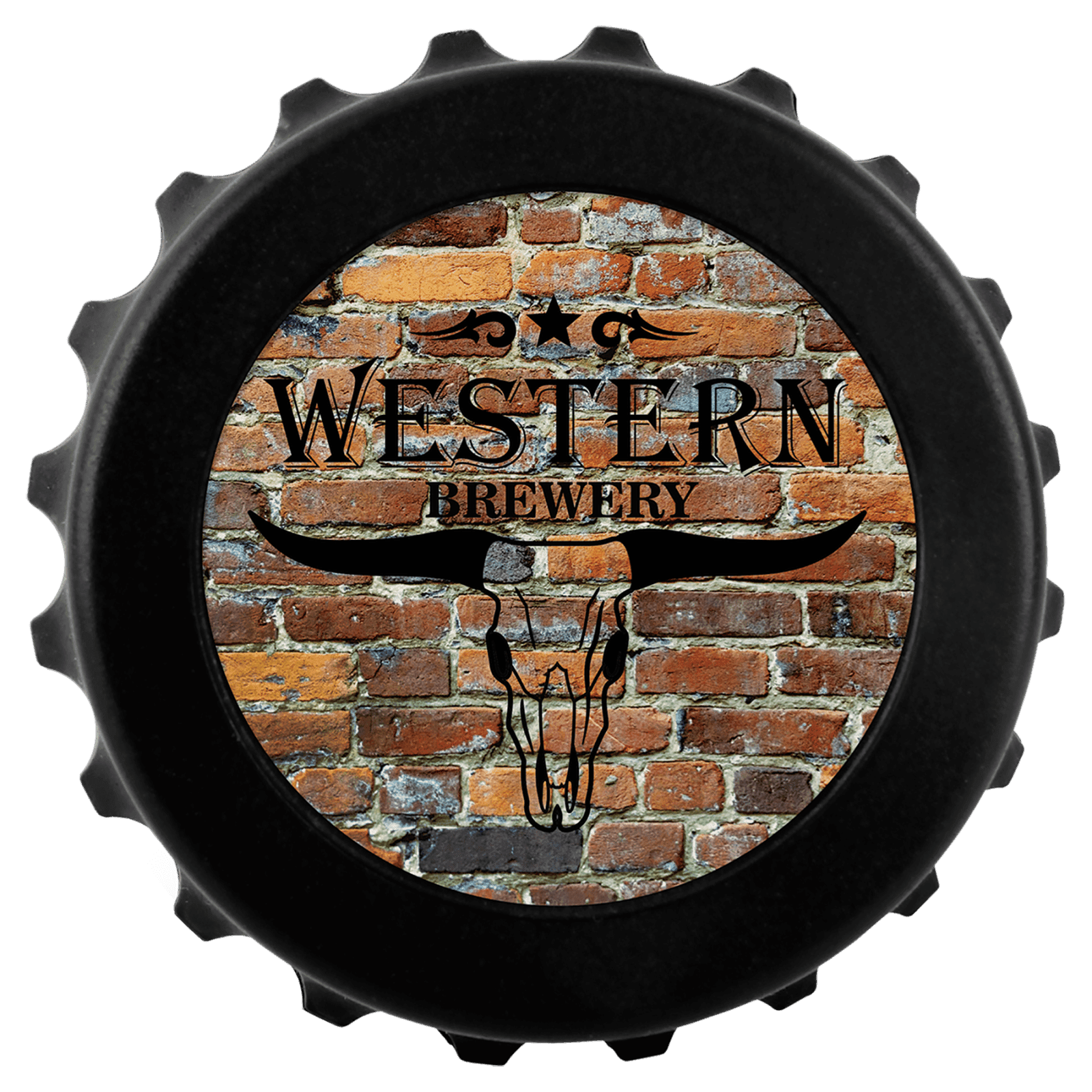 Black Magnetic Bottle-Cap Shaped Bottle Opener