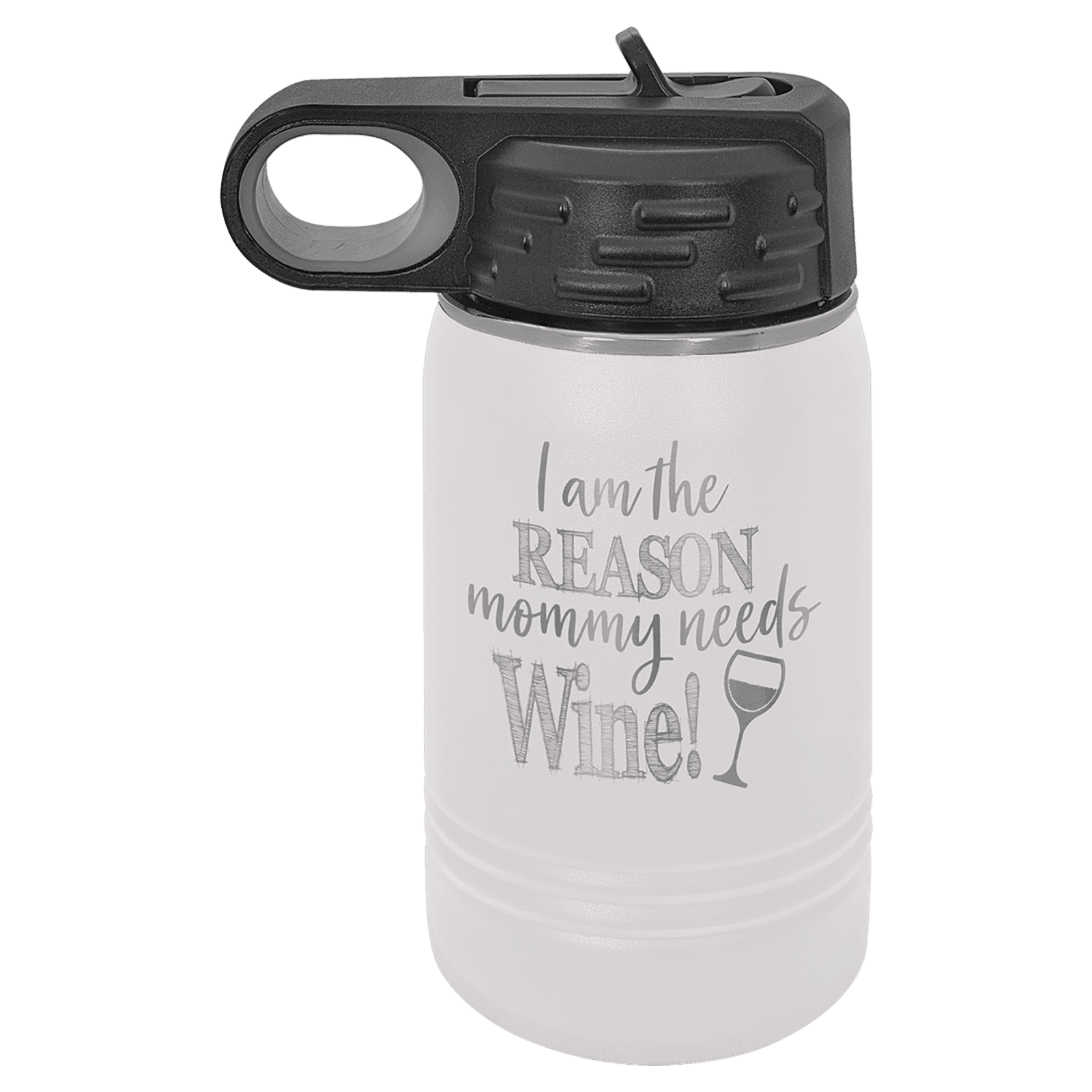 White 12 oz. Polar Camel Powder Coated Water Bottle