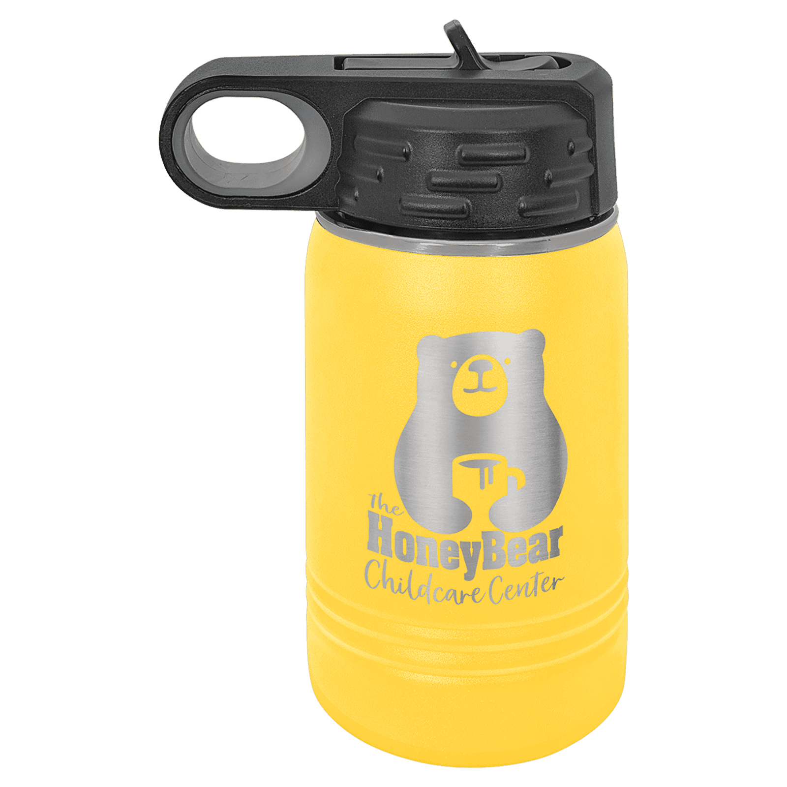 Yellow 12 oz. Polar Camel Powder Coated Water Bottle