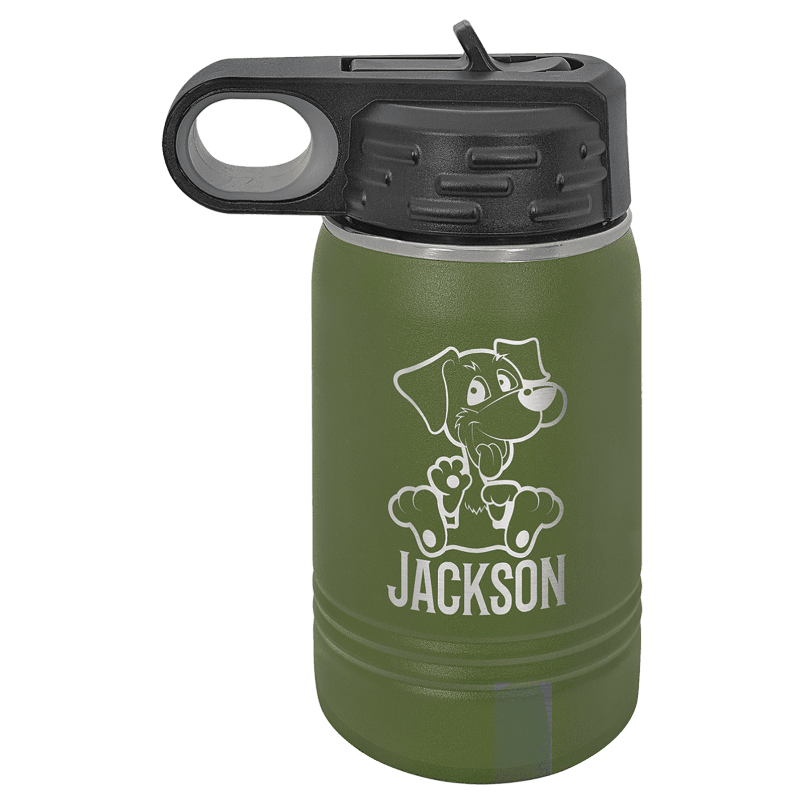 Olive Green 12 oz. Polar Camel Powder Coated Water Bottle