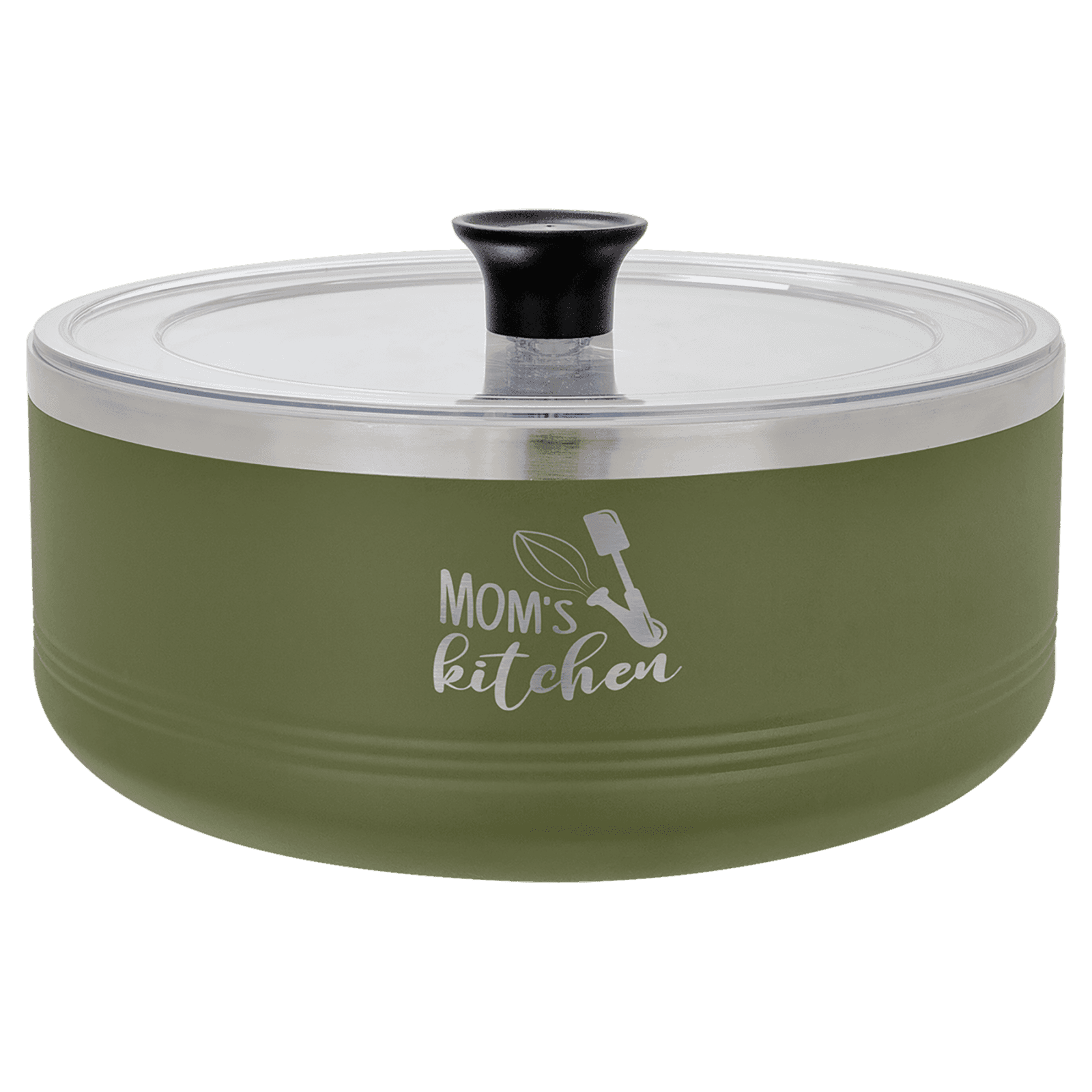 Olive Green Polar Camel 3 Quart Serving Bowl with Lid
