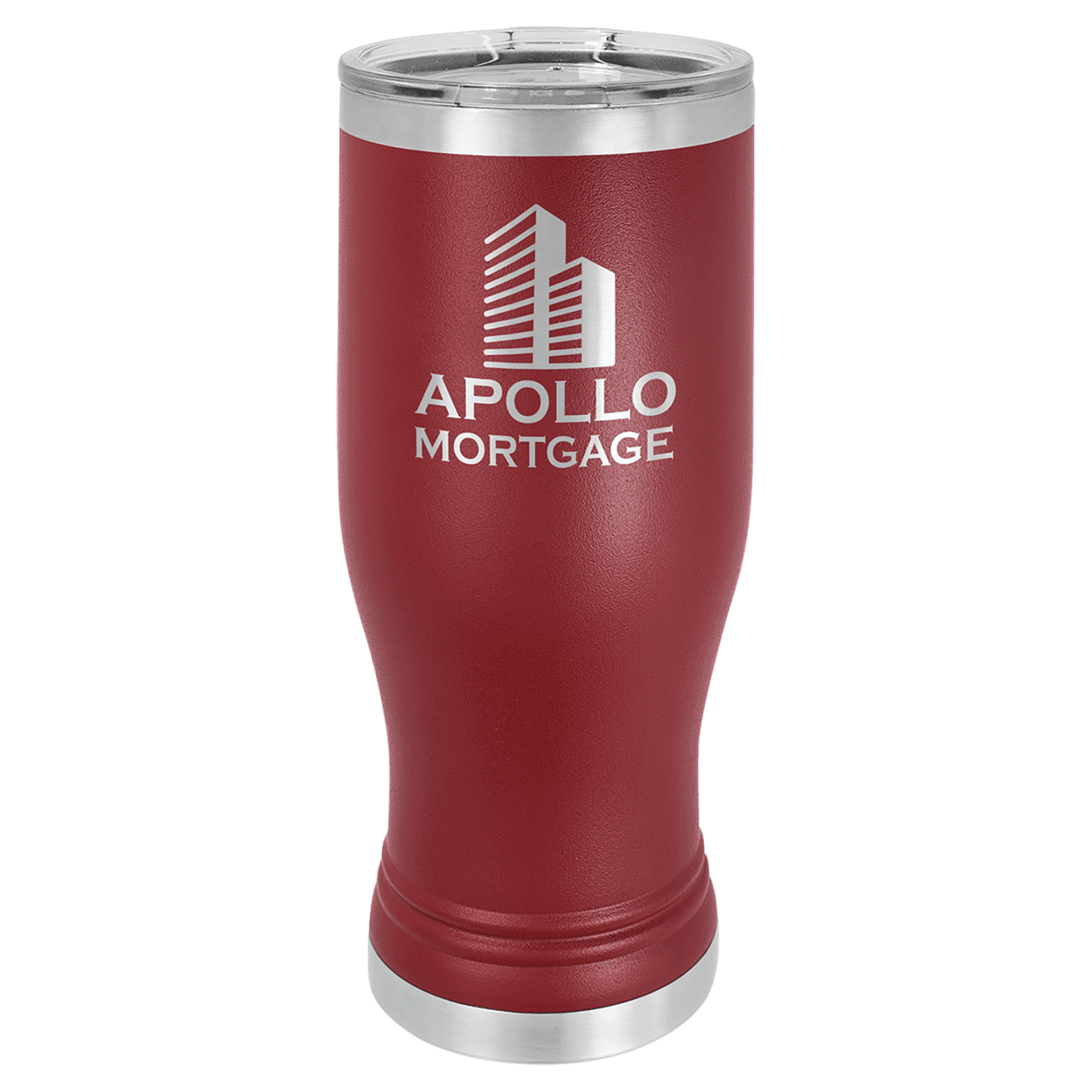 Maroon 20 oz. Polar Camel Pilsner Tumbler with Clear Lid