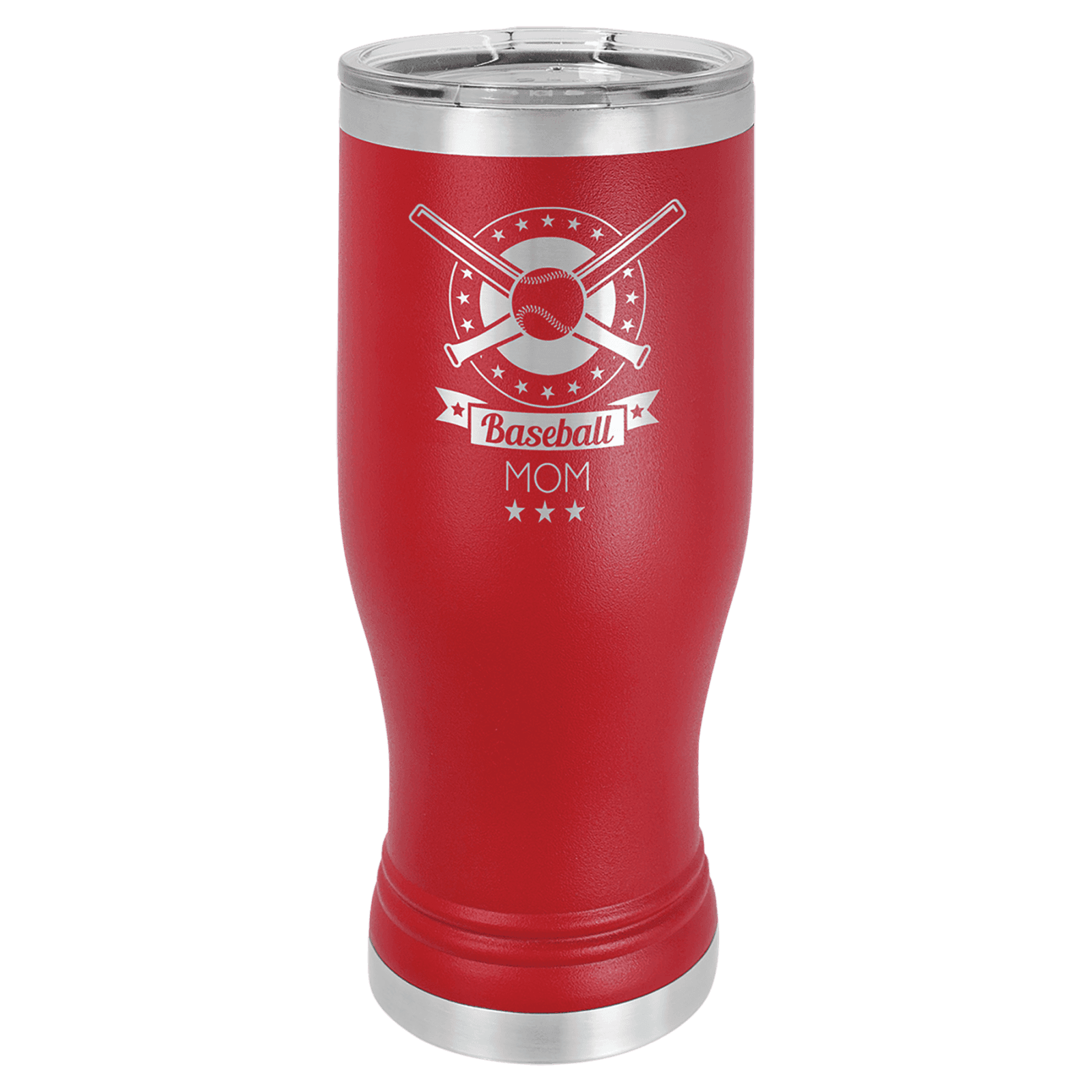 Red 20 oz. Polar Camel Pilsner Tumbler with Clear Lid