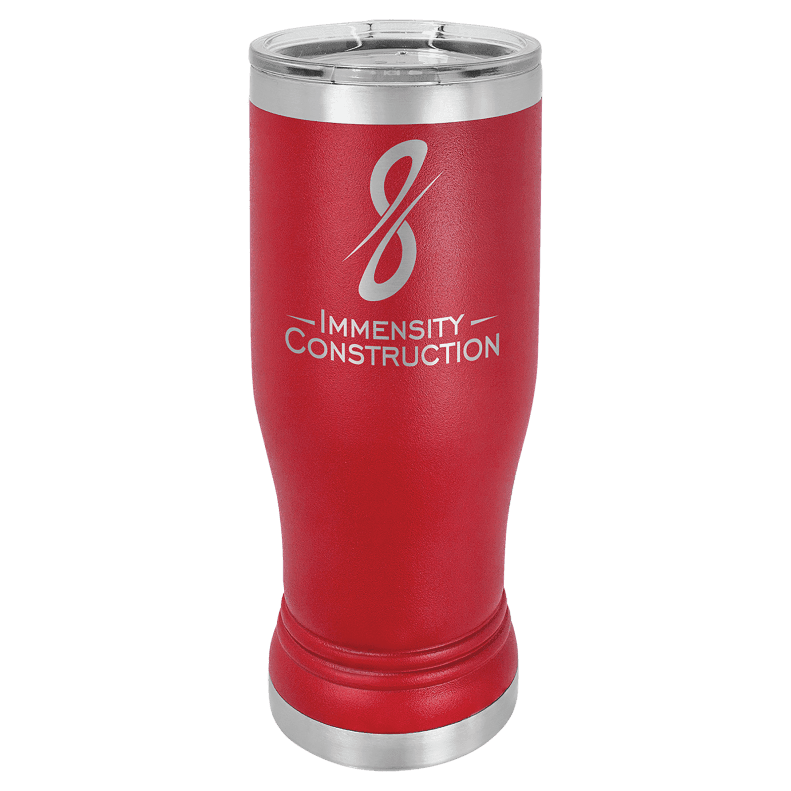Red 14 oz. Polar Camel Pilsner Tumbler with Clear Lid