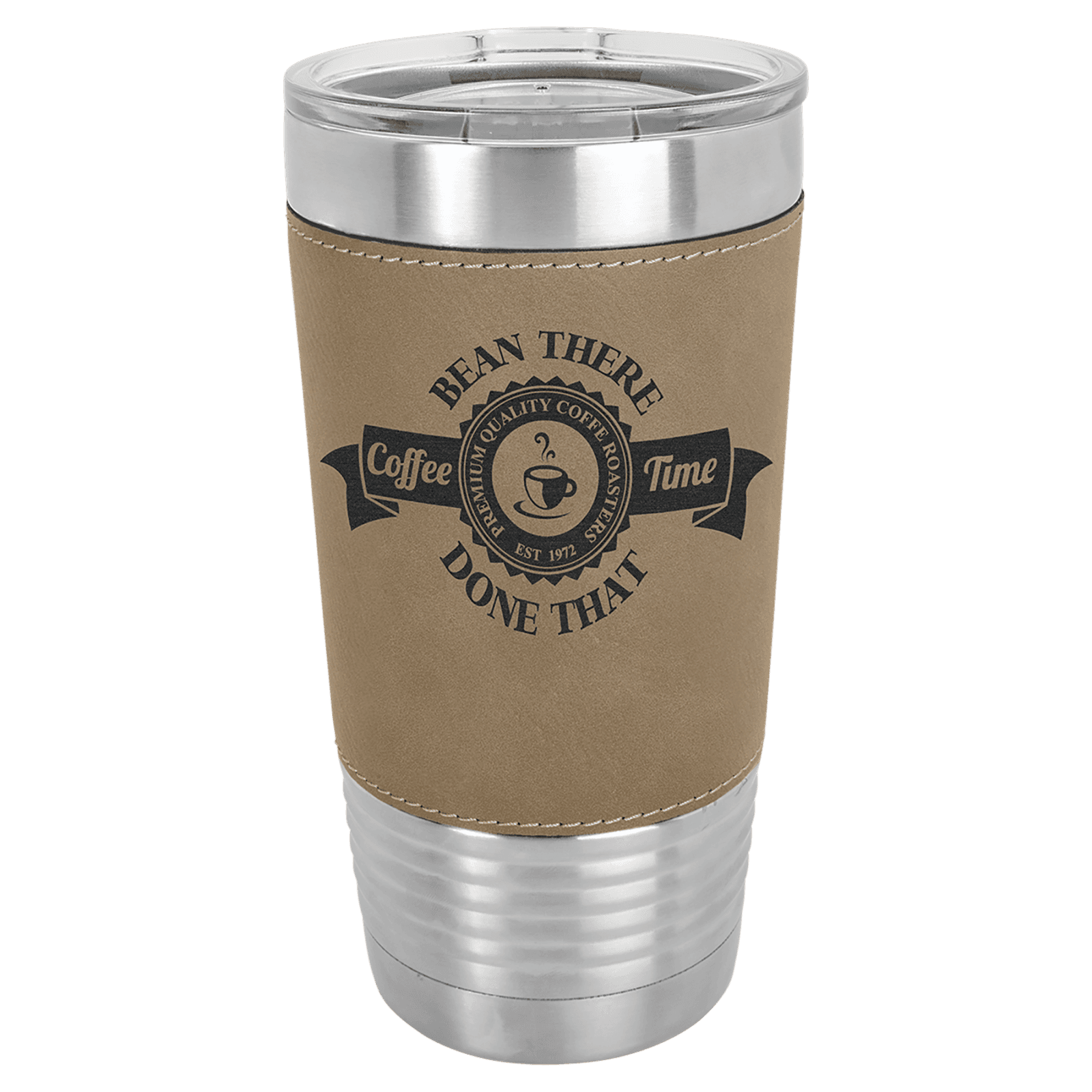 Light Brown 20 oz. Polar Camel Leatherette Grip Tumbler