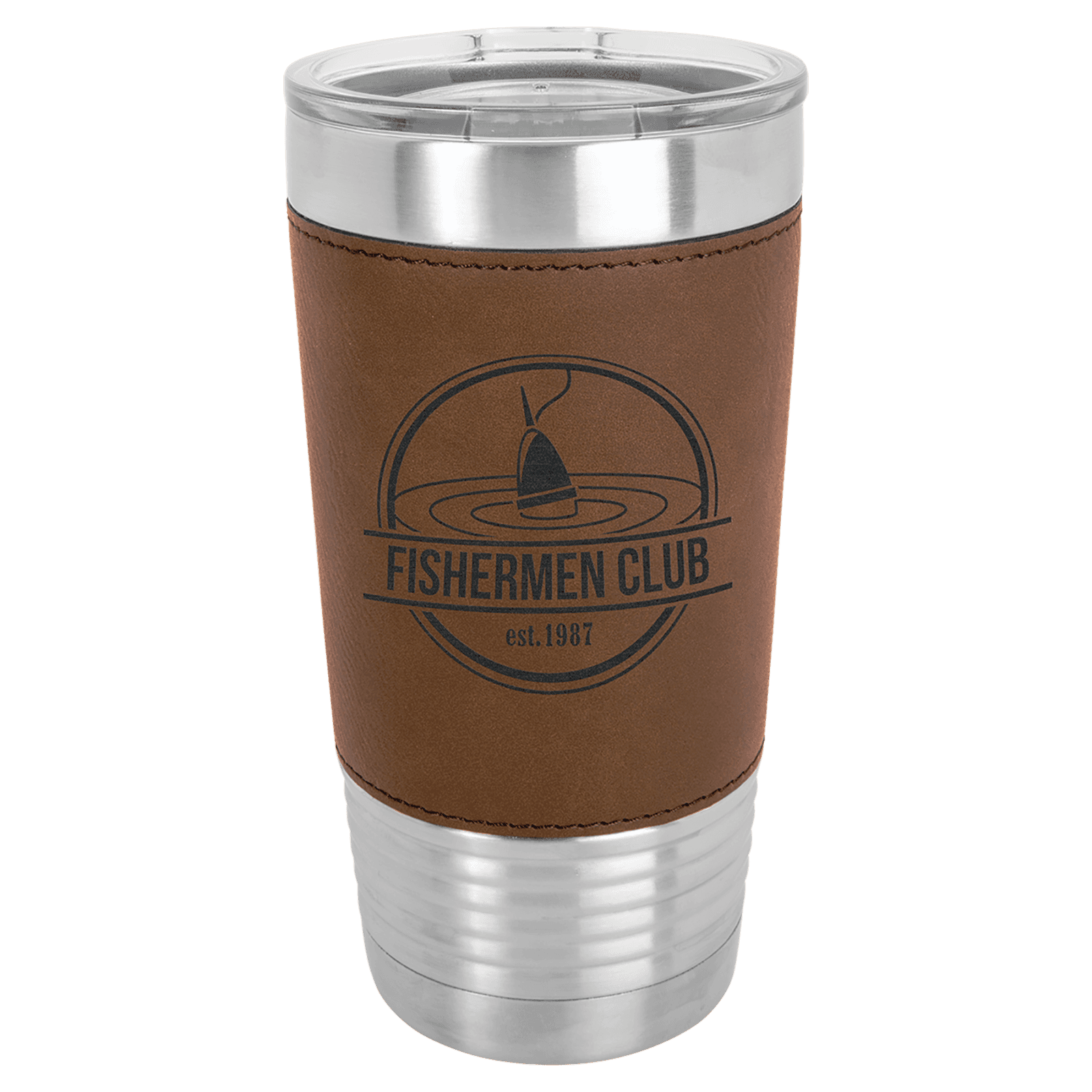 Dark Brown 20 oz. Polar Camel Leatherette Grip Tumbler