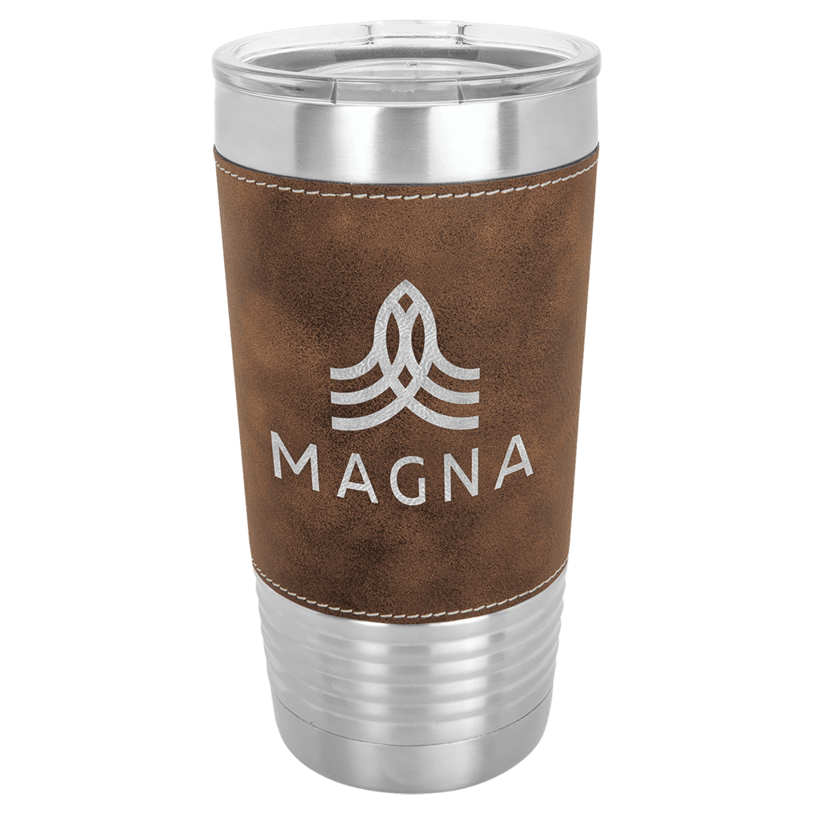 Rustic/Silver 20 oz. Polar Camel Leatherette Grip Tumbler