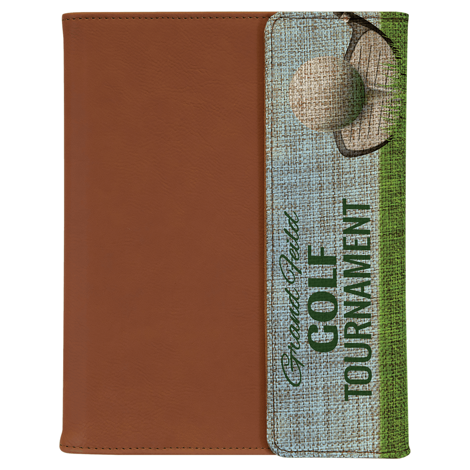 Rawhide Sublimatable Burlap Portfolio with Notepad