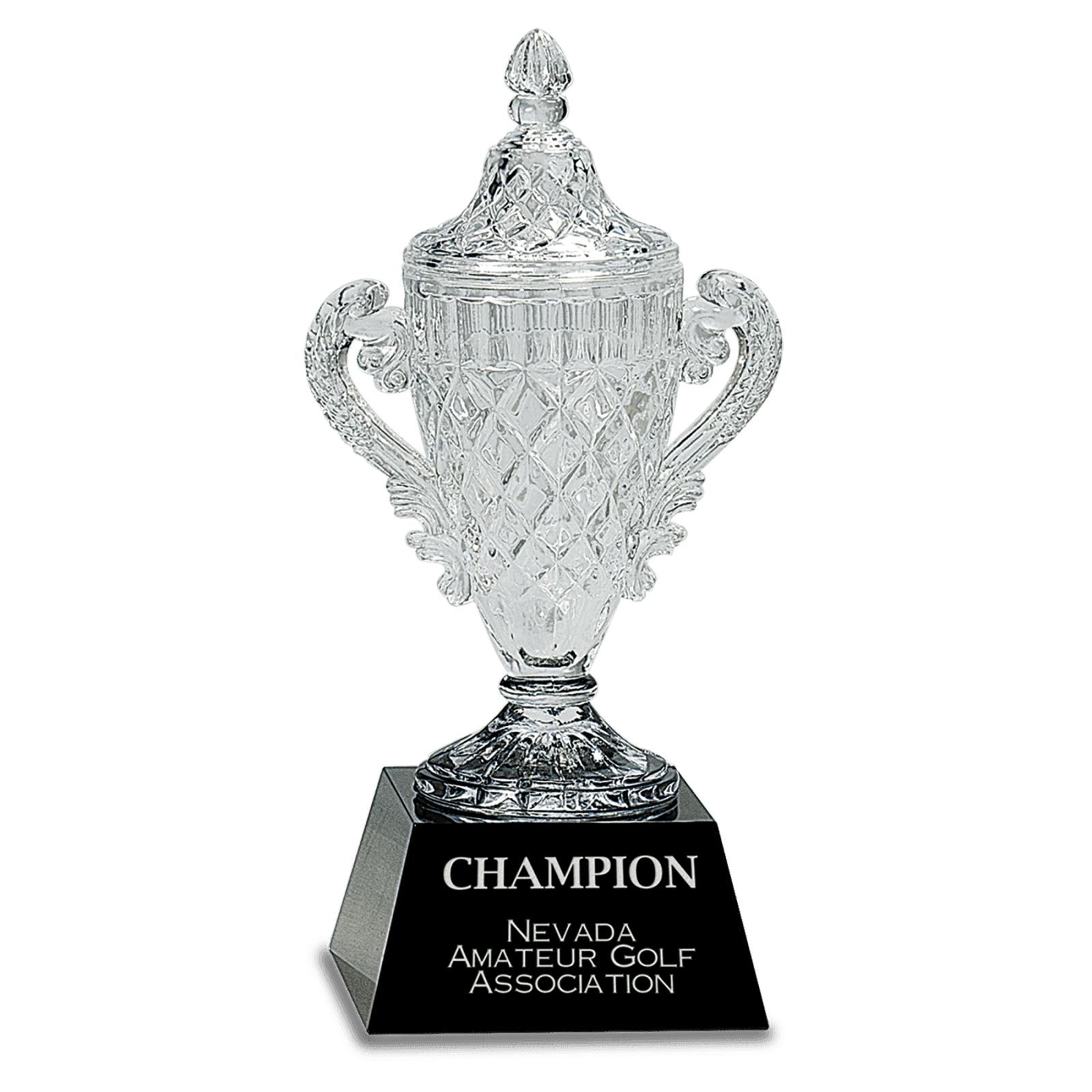 10 3/4" Crystal Cup on a Black Crystal Base