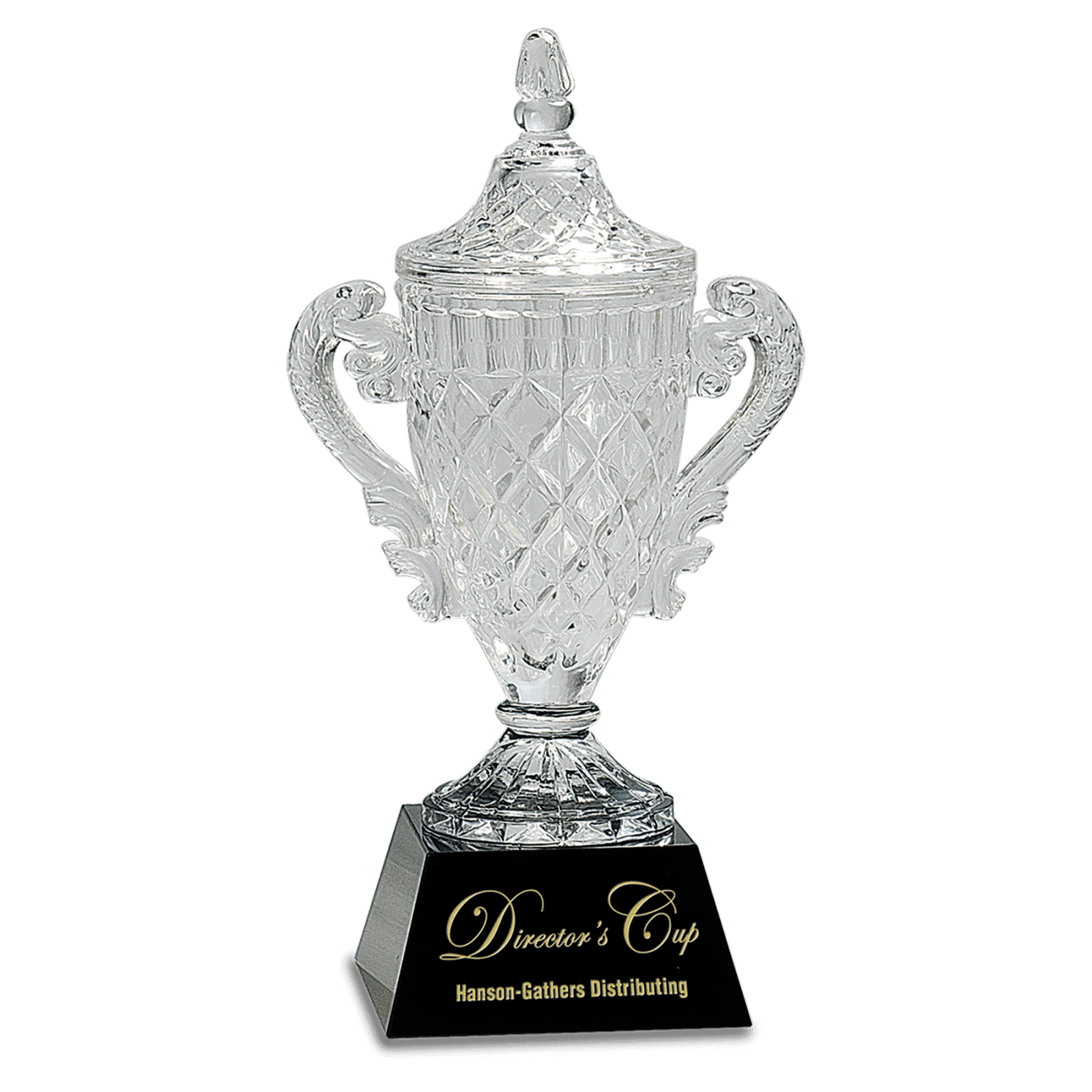 12 3/4" Crystal Cup on a Black Crystal Base