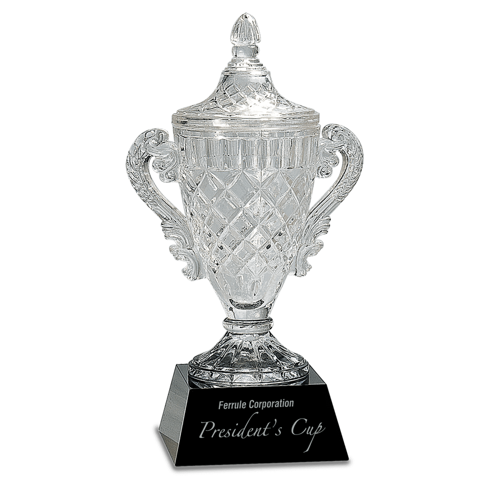 14" Crystal Cup on a Black Crystal Base