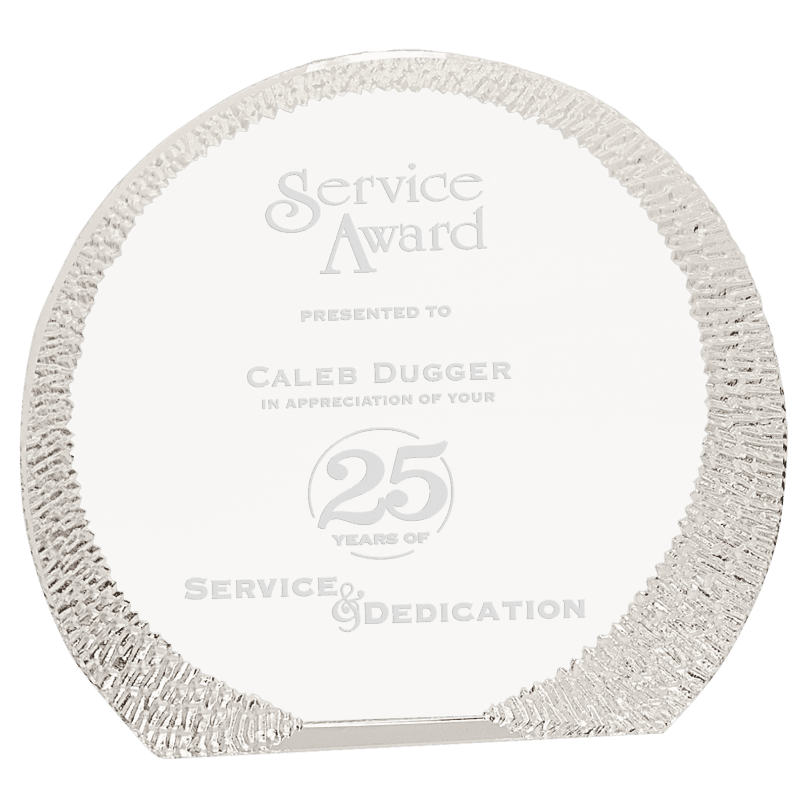 Rounded Crystal with Decorative Edge