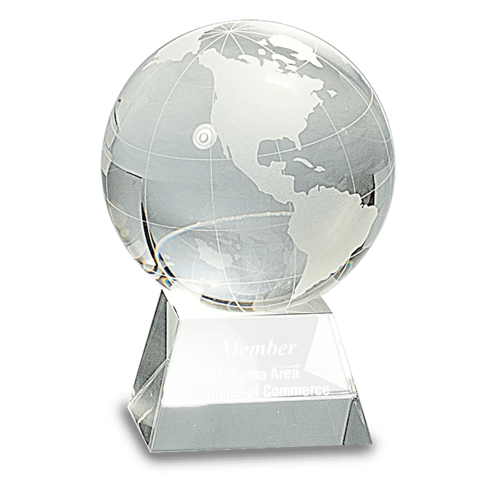 4 1/2" Clear Crystal Globe on a Clear Crystal Base