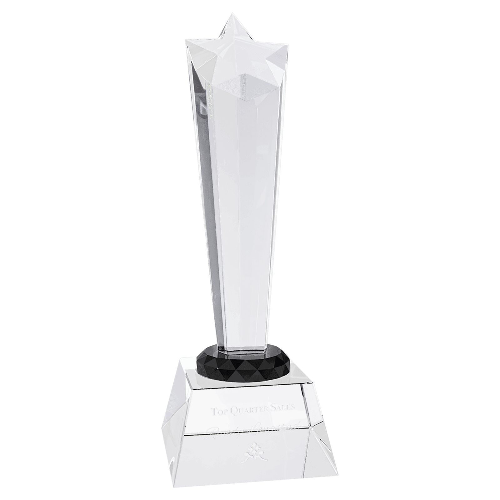 Small Crystal Rising Star with Clear Base