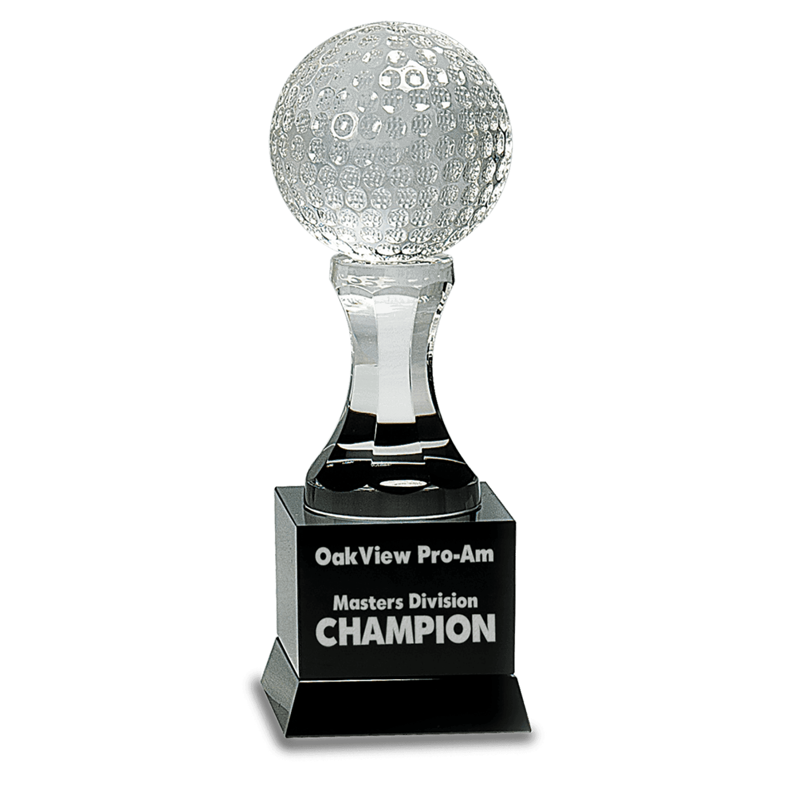 Crystal Golf Ball on a Black Pedestal