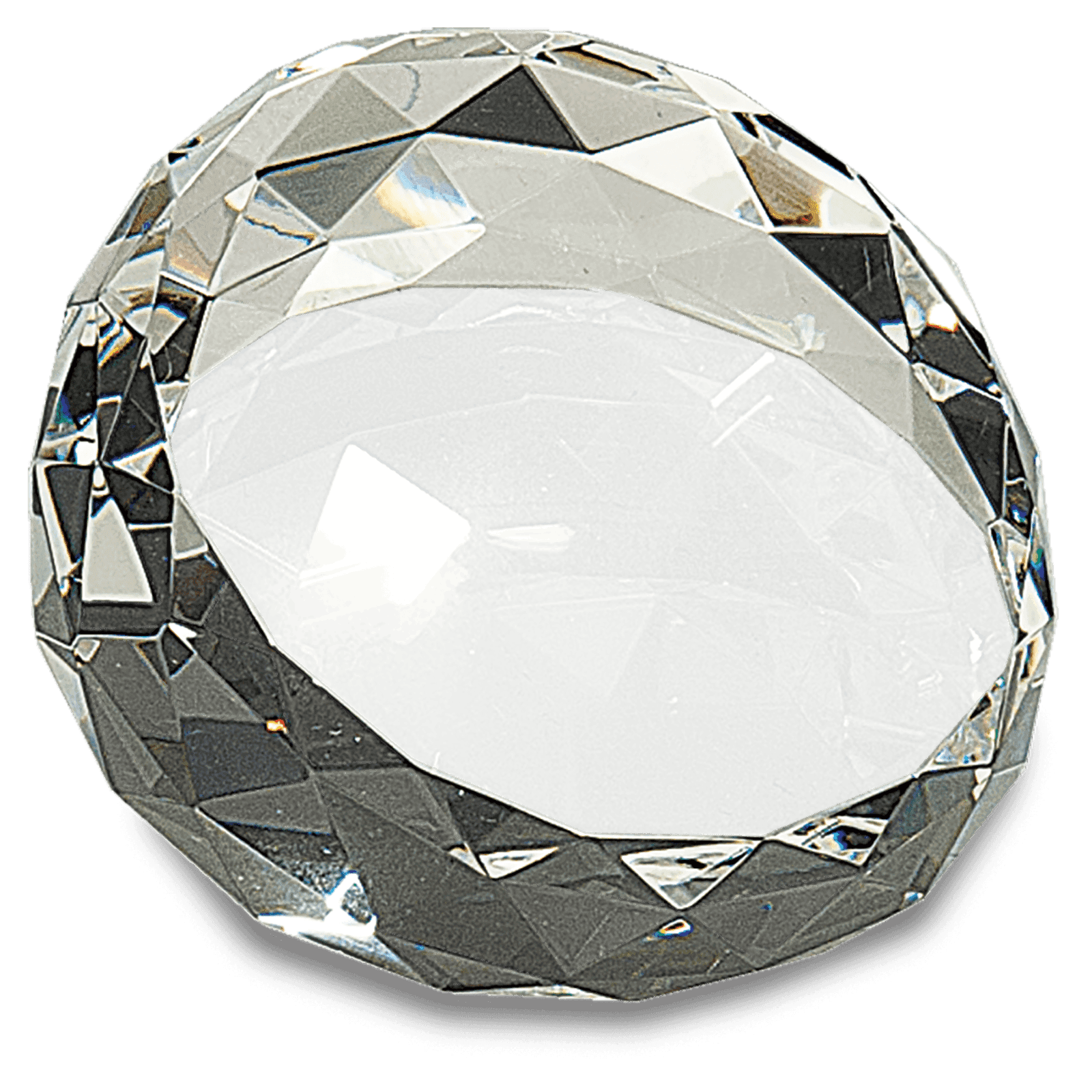 Premier Crystal Clear Round Facet Paperweight