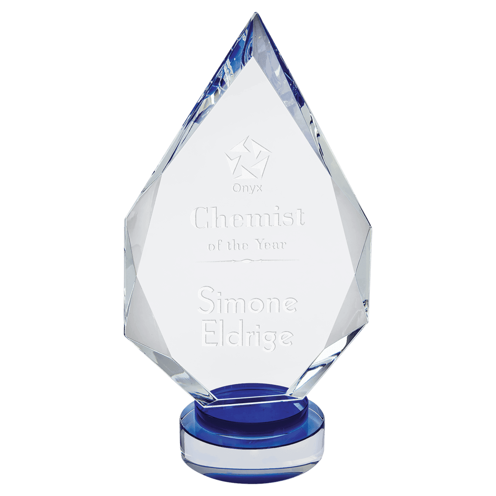 Large Diamond Crystal with Blue/Clear Base