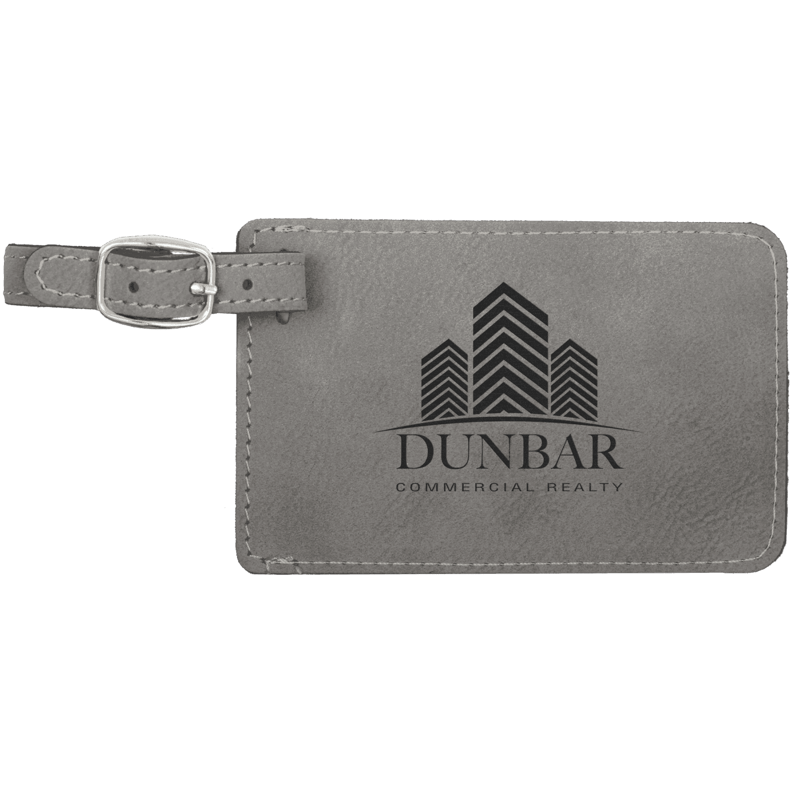 Gray Leatherette Luggage Tag