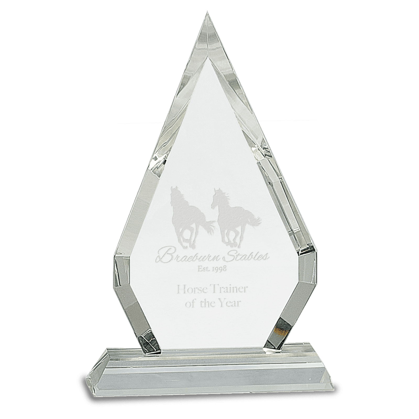8 1/2" Crystal Diamond on a Clear Crystal Base