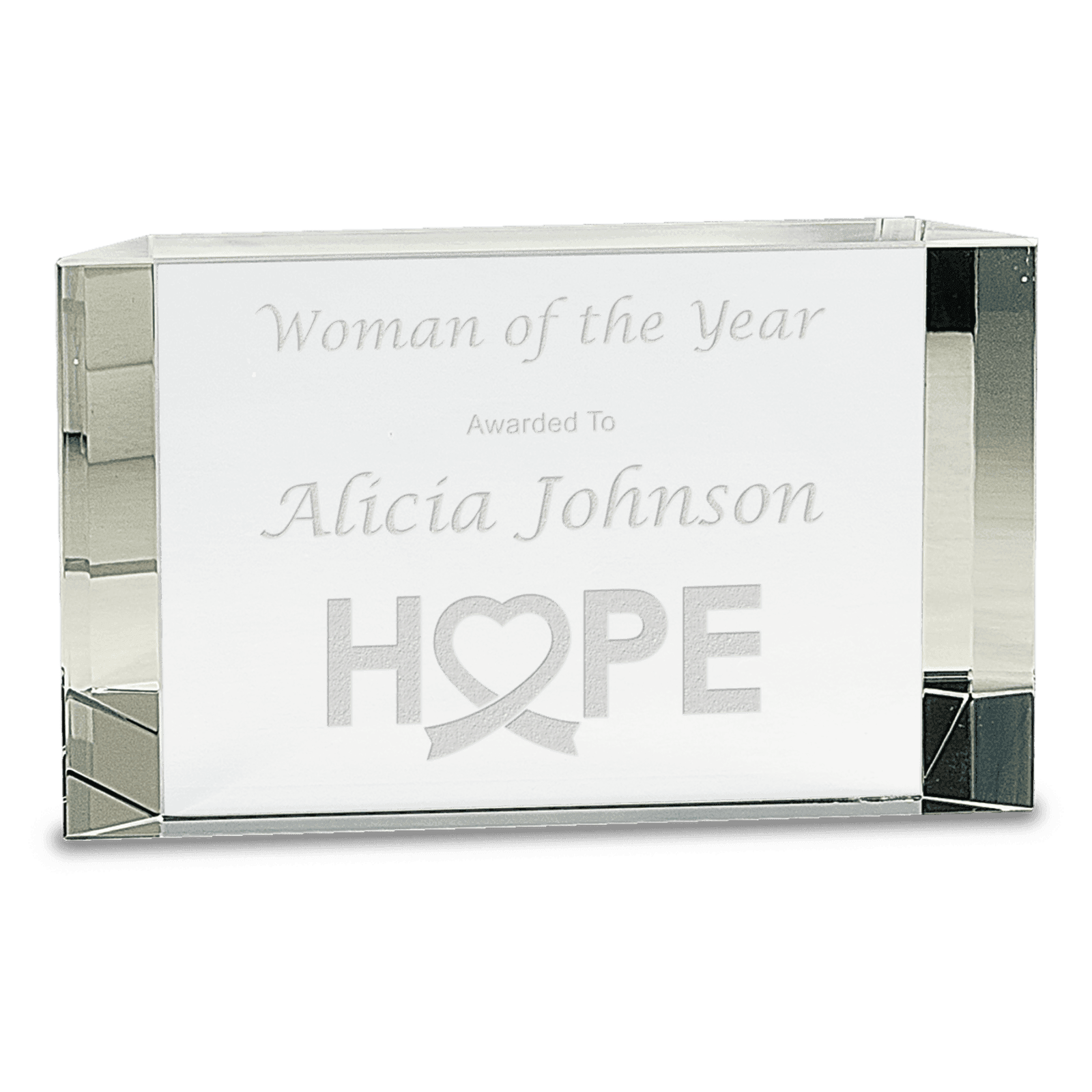 7" x 4 1/4" Crystal Facet Block Award