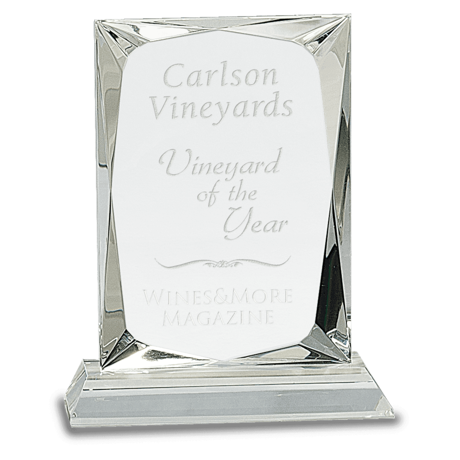 6 1/4" Crystal Facet Rectangle on a Clear Crystal Base