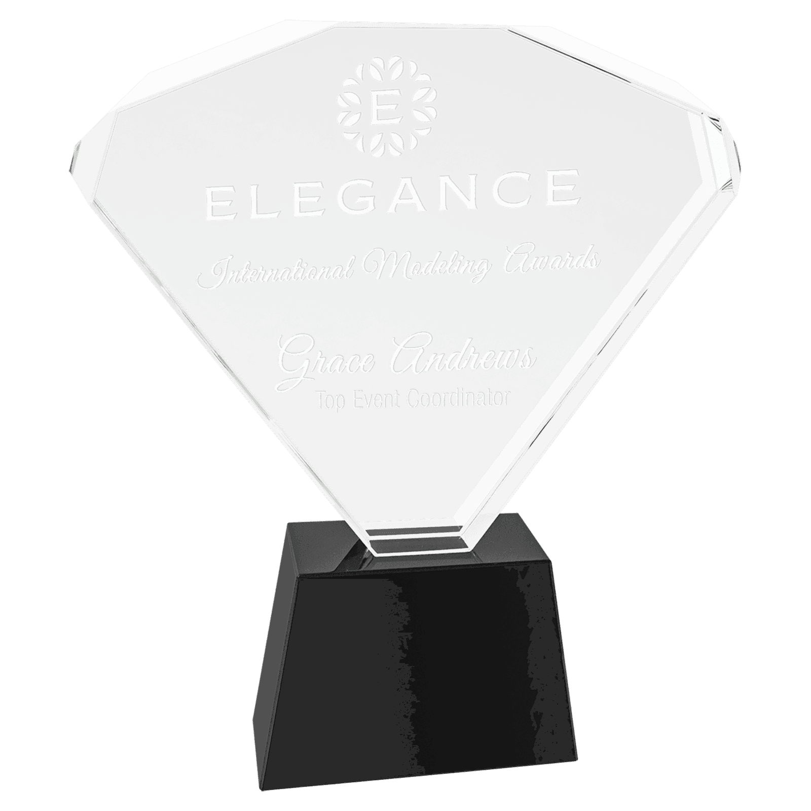 Medium Crystal Fan with Black Base