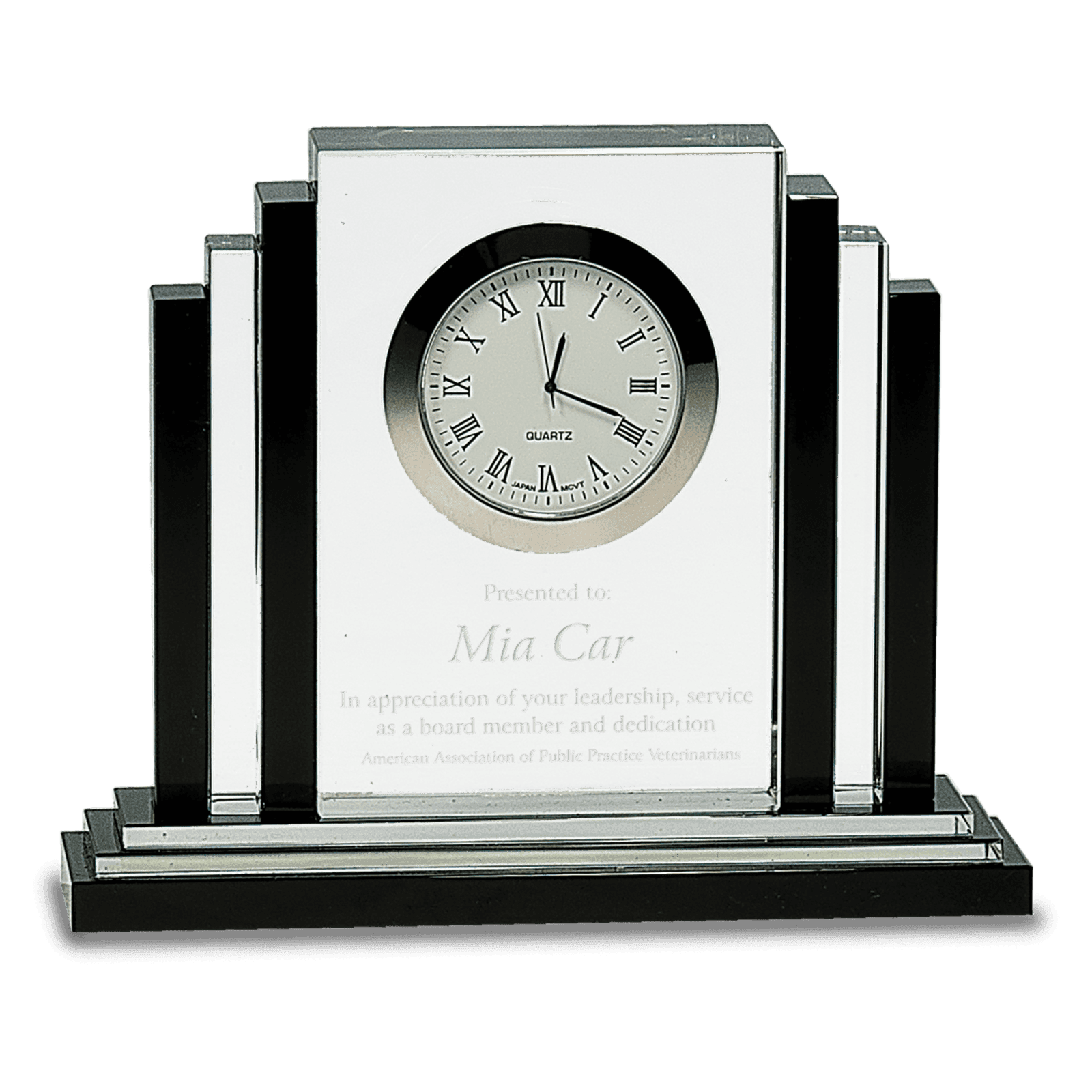 Premier Crystal Clock with Black Crystal Trim