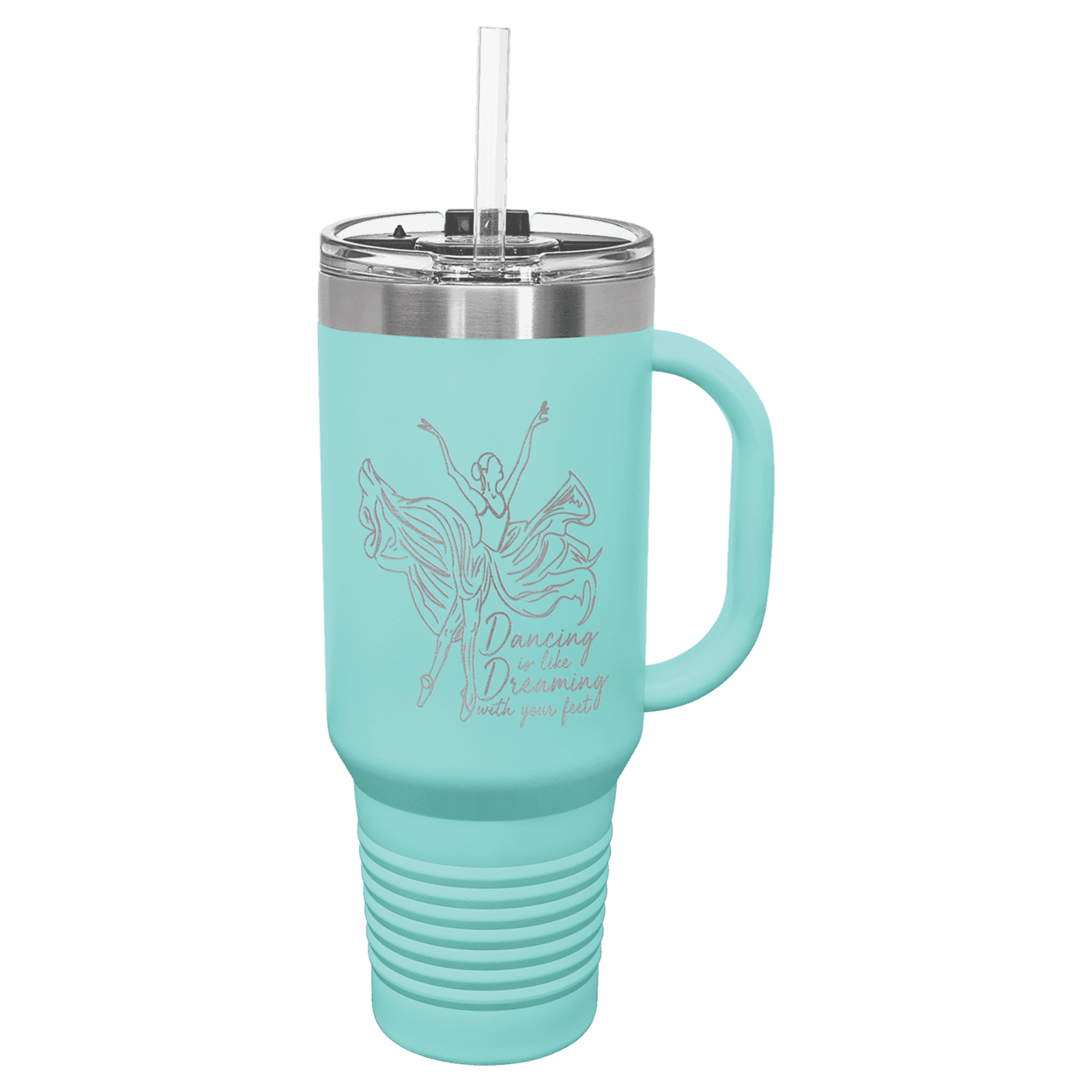 Teal Polar Camel 40 oz. Travel Mug with Straw and Snap Lid
