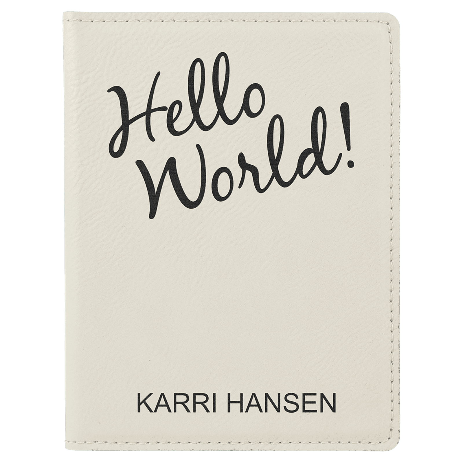 White Leatherette Passport Holder