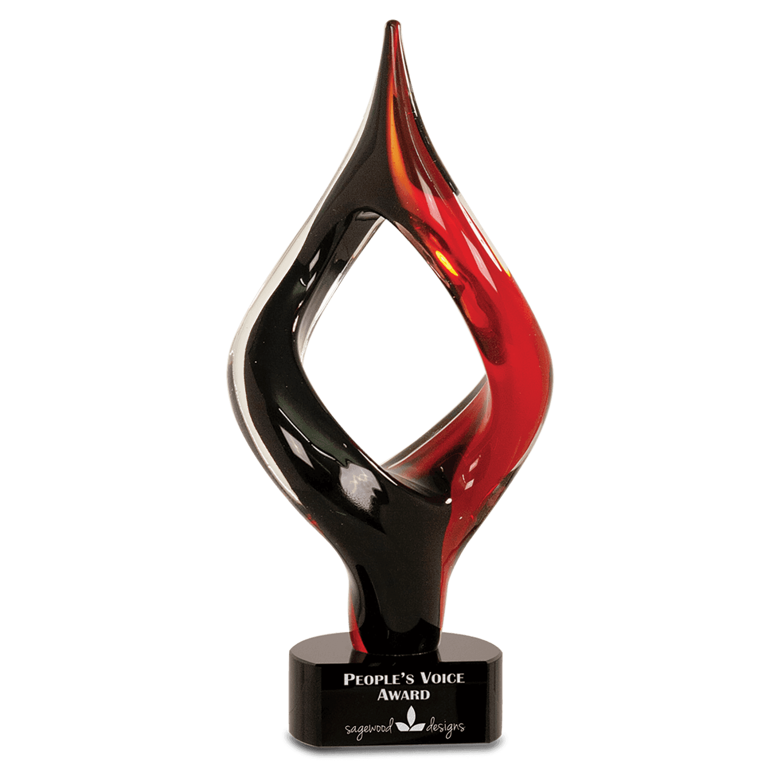 Red & Black Twist Art Glass