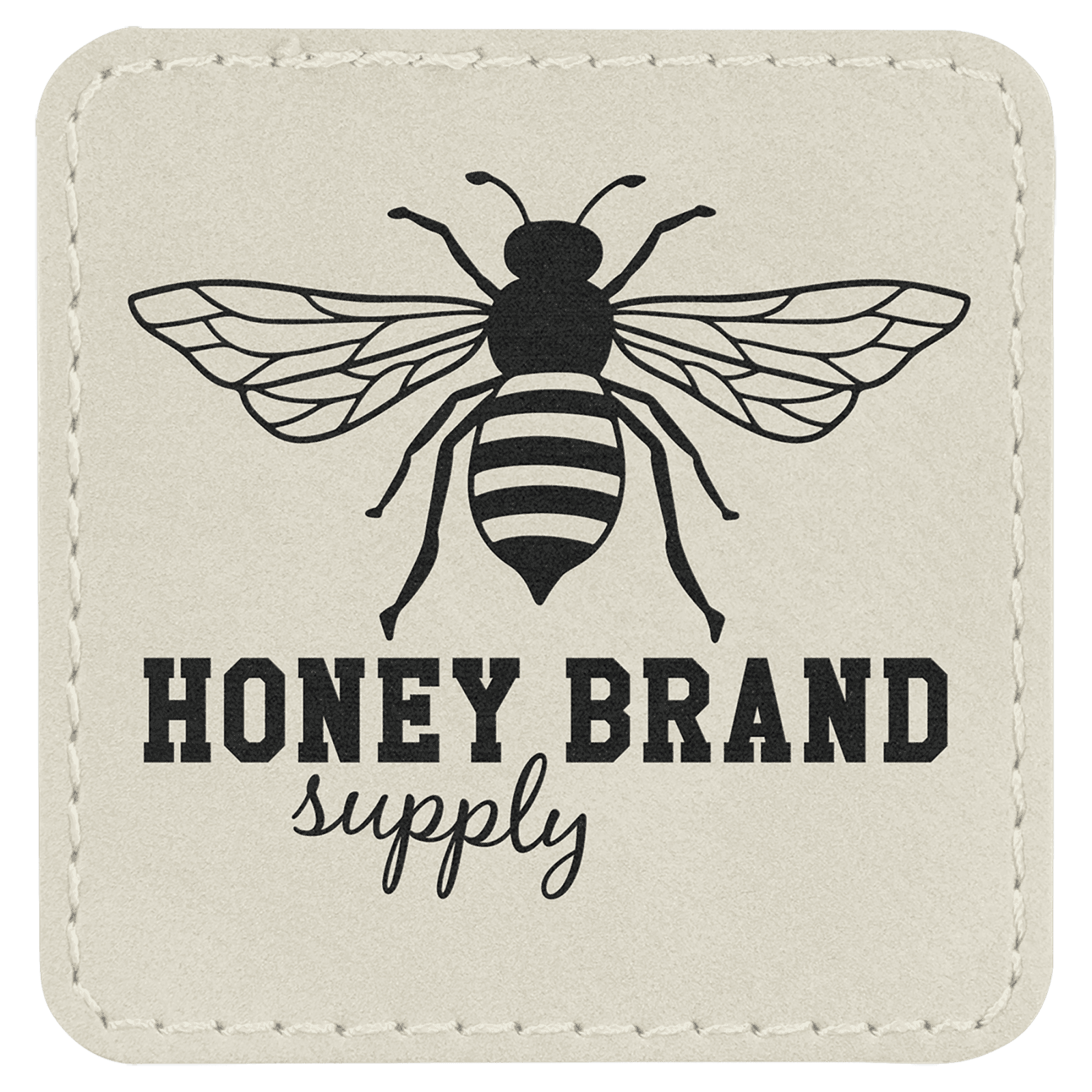 White Leatherette Square Patch