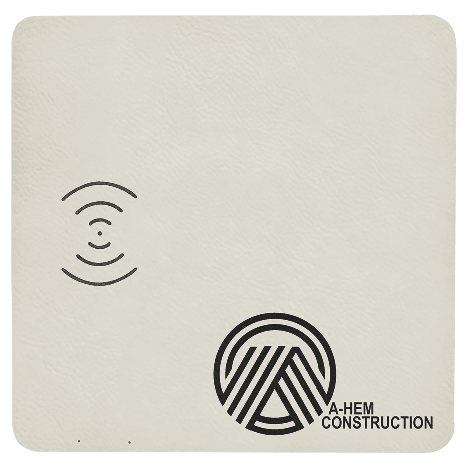 White Laserable Leatherette Phone Charging Mat