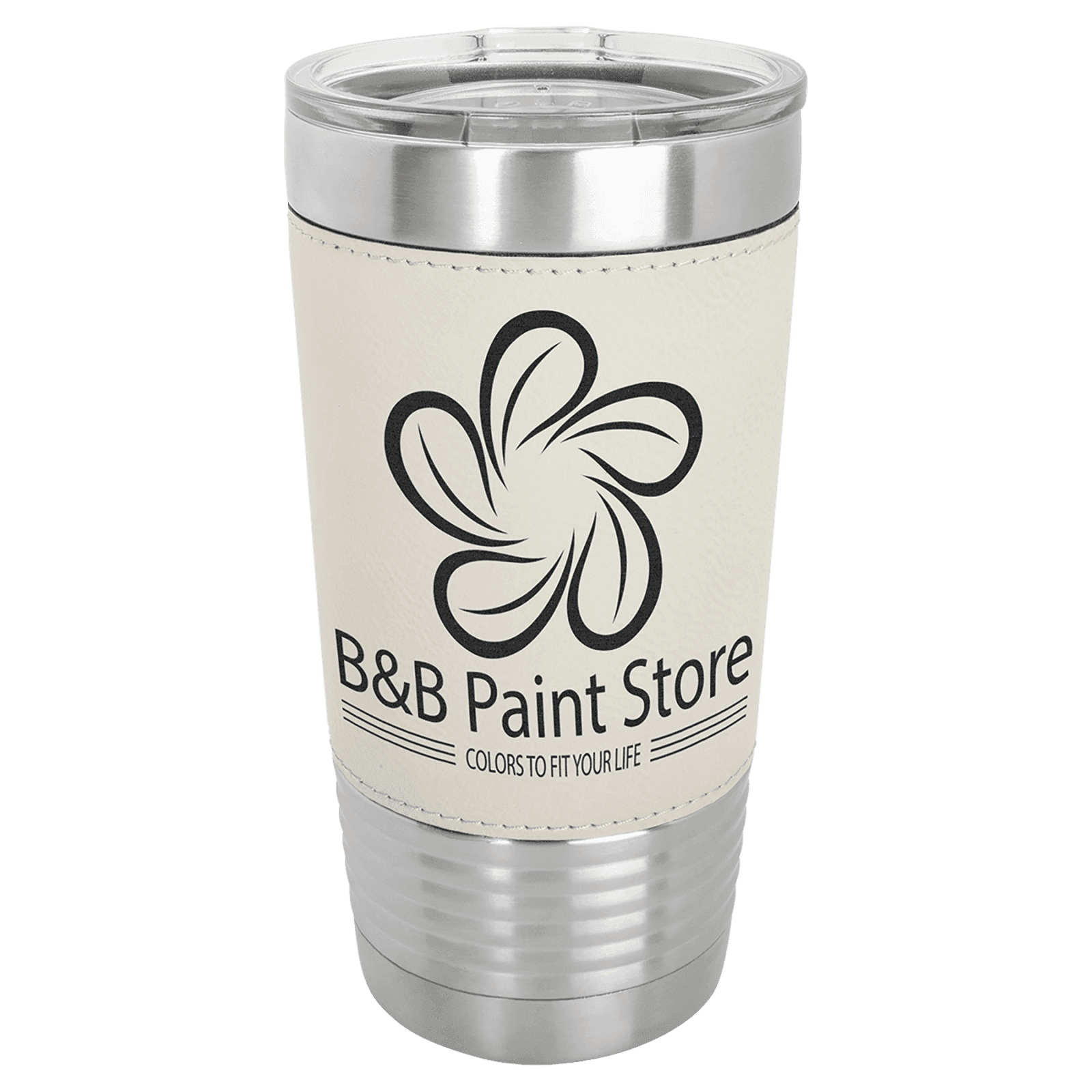 White Leatherette Wrapped 20 oz. Polar Camel
