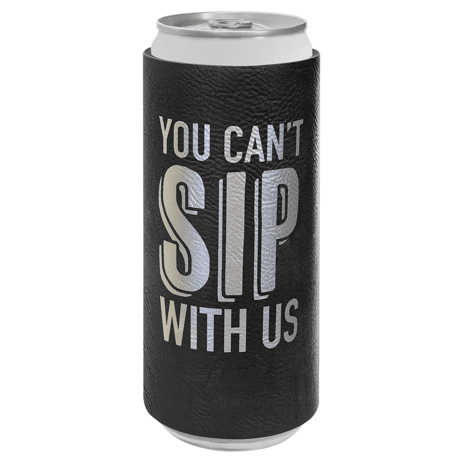 Black/Silver Leatherette Slim Beverage Holder