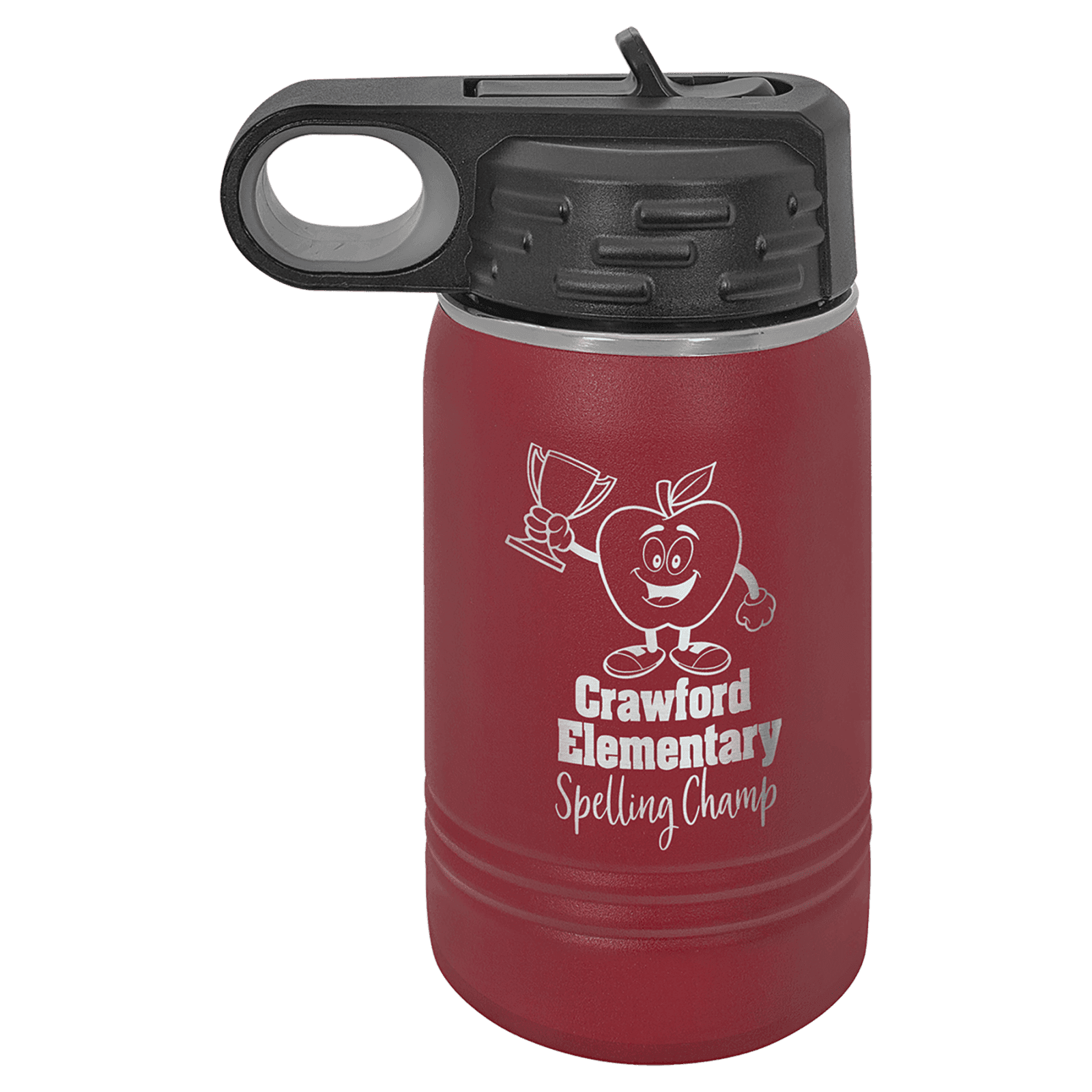Maroon 12 oz. Polar Camel Powder Coated Water Bottle