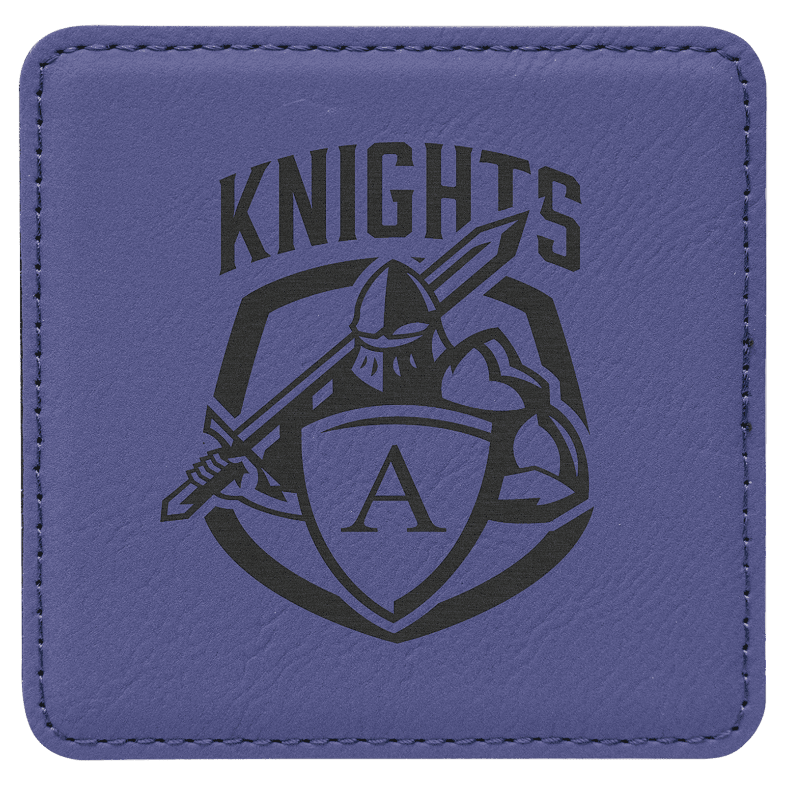 Purple Leatherette Square Coaster