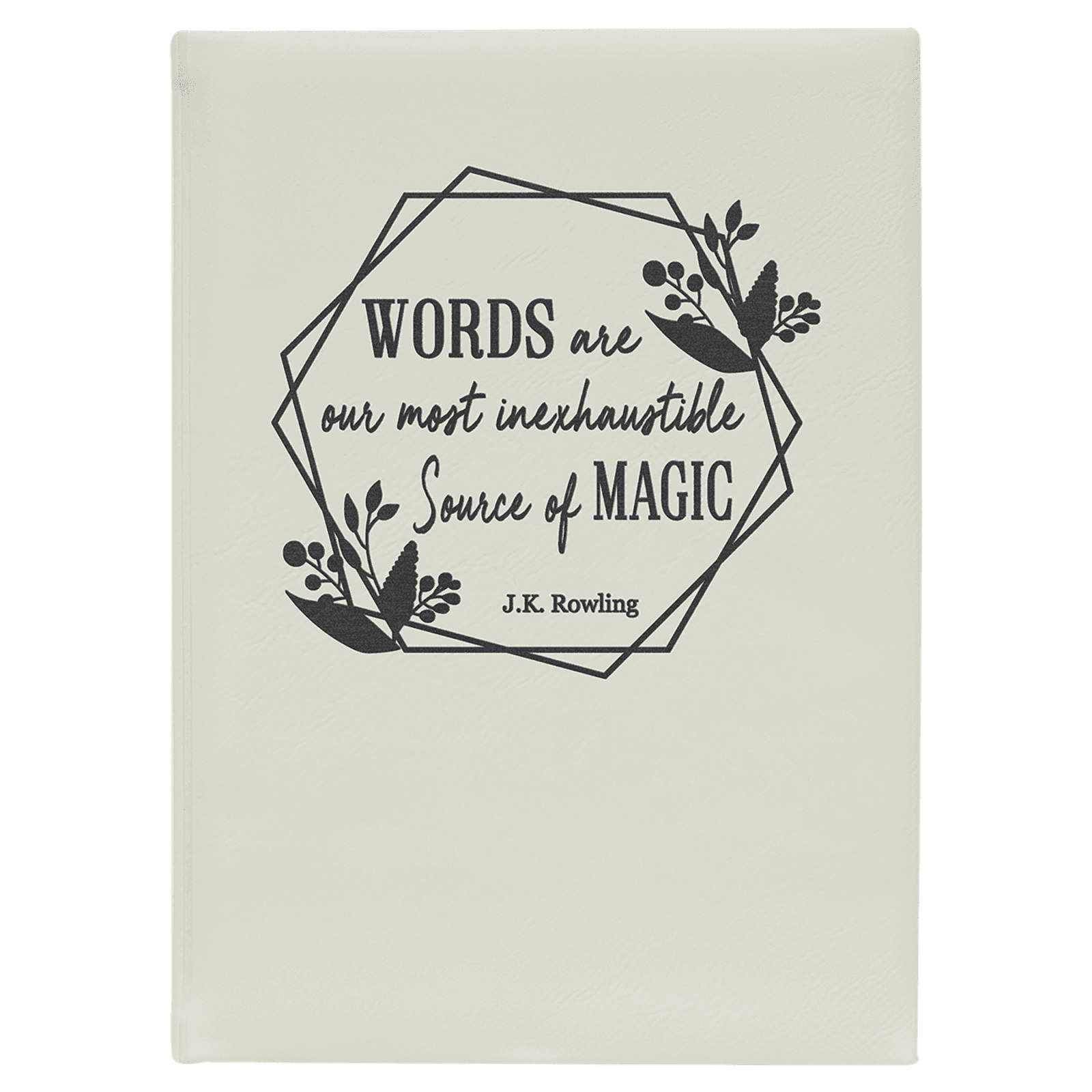 White Leathertte Journal with White Lined Paper