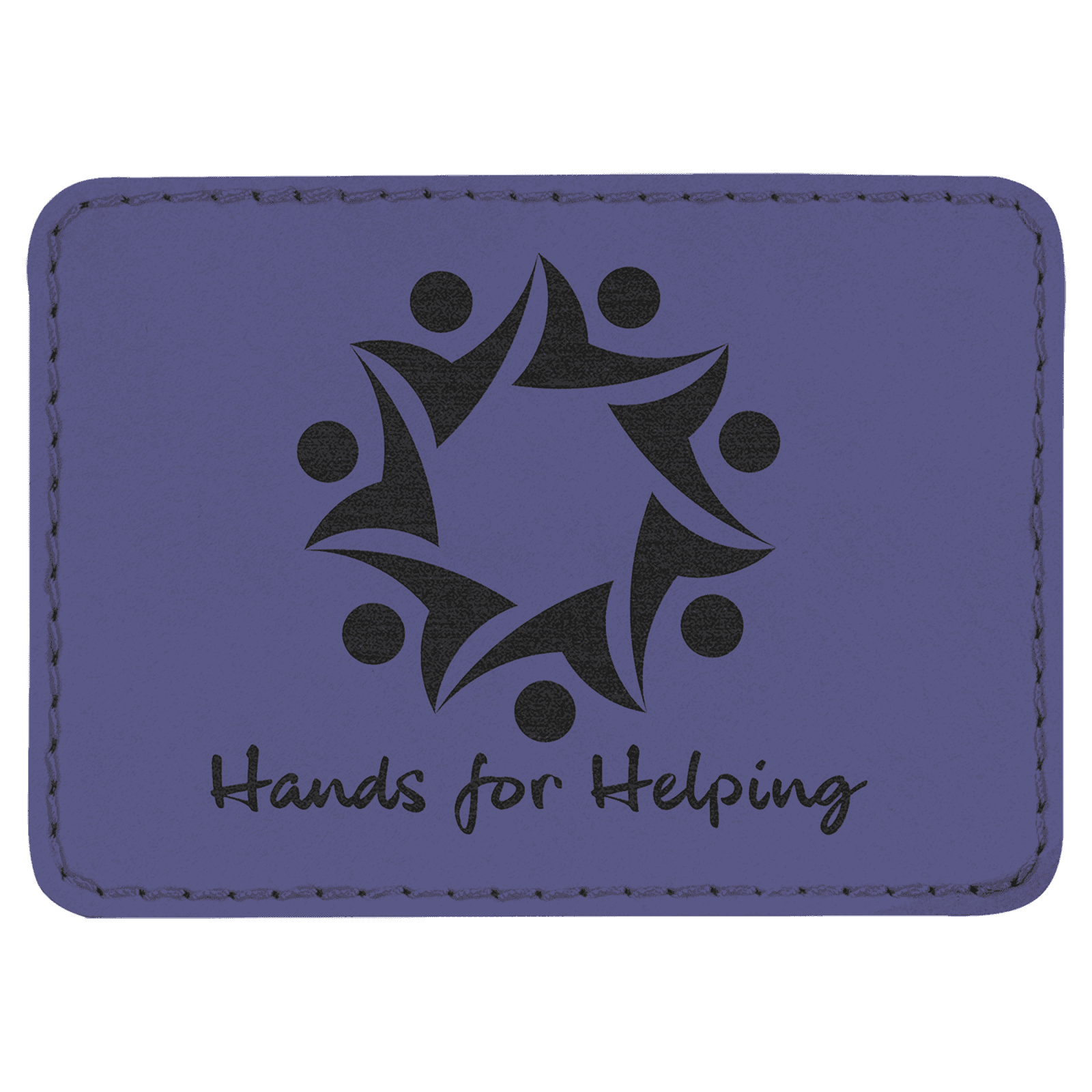 Purple Leatherette Rectangle Patch