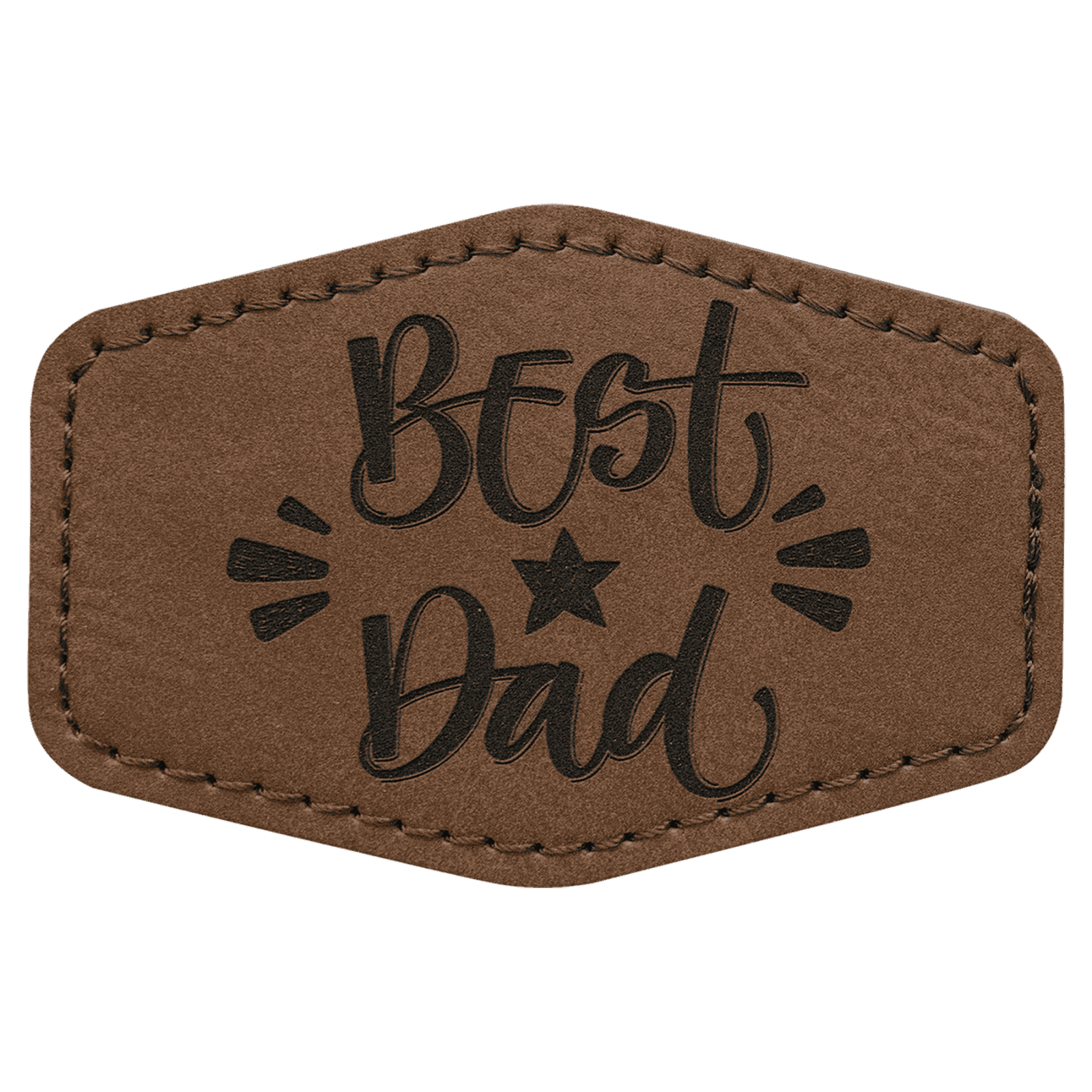 Dark Brown Leatherette Hex Patch