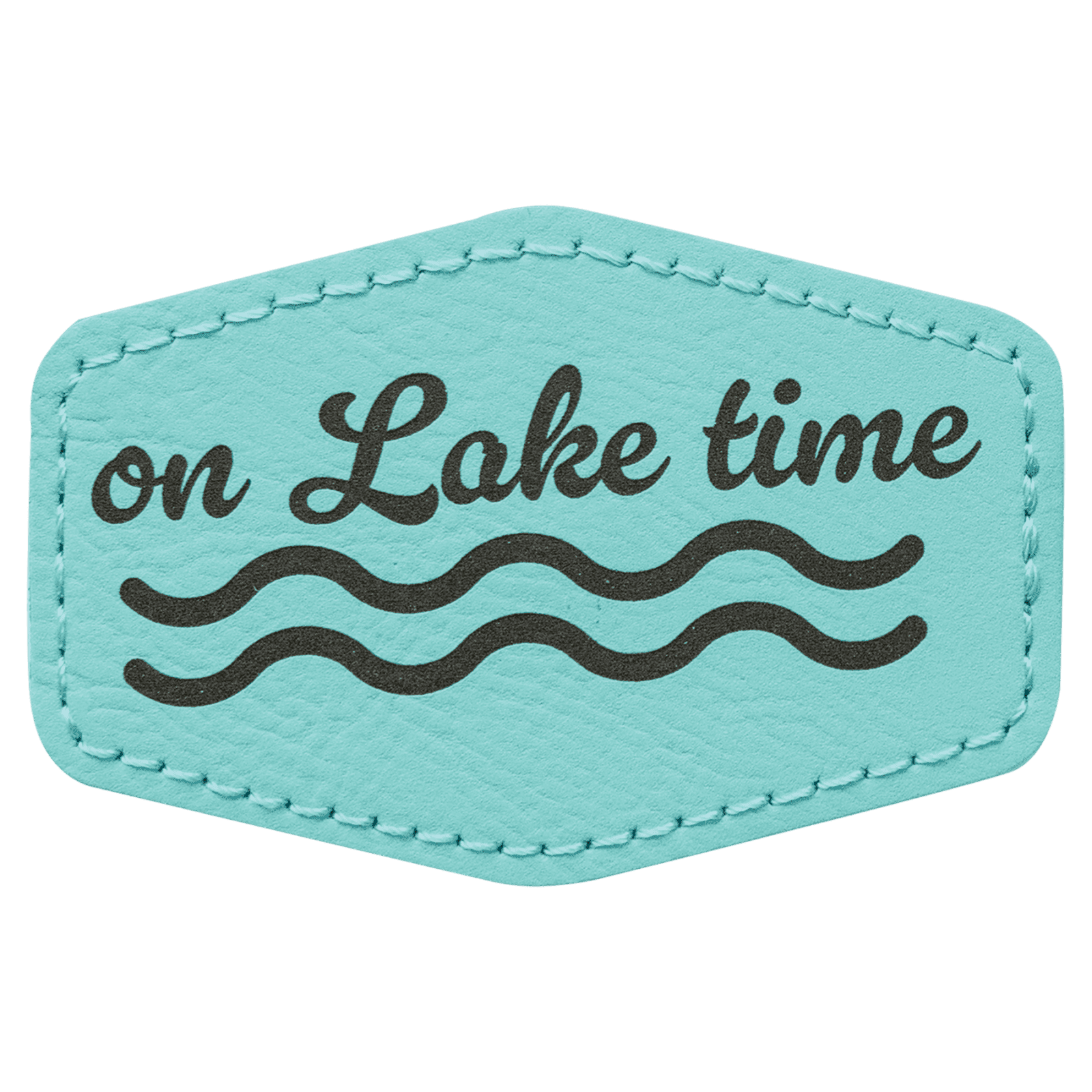 Teal Leatherette Hex Patch