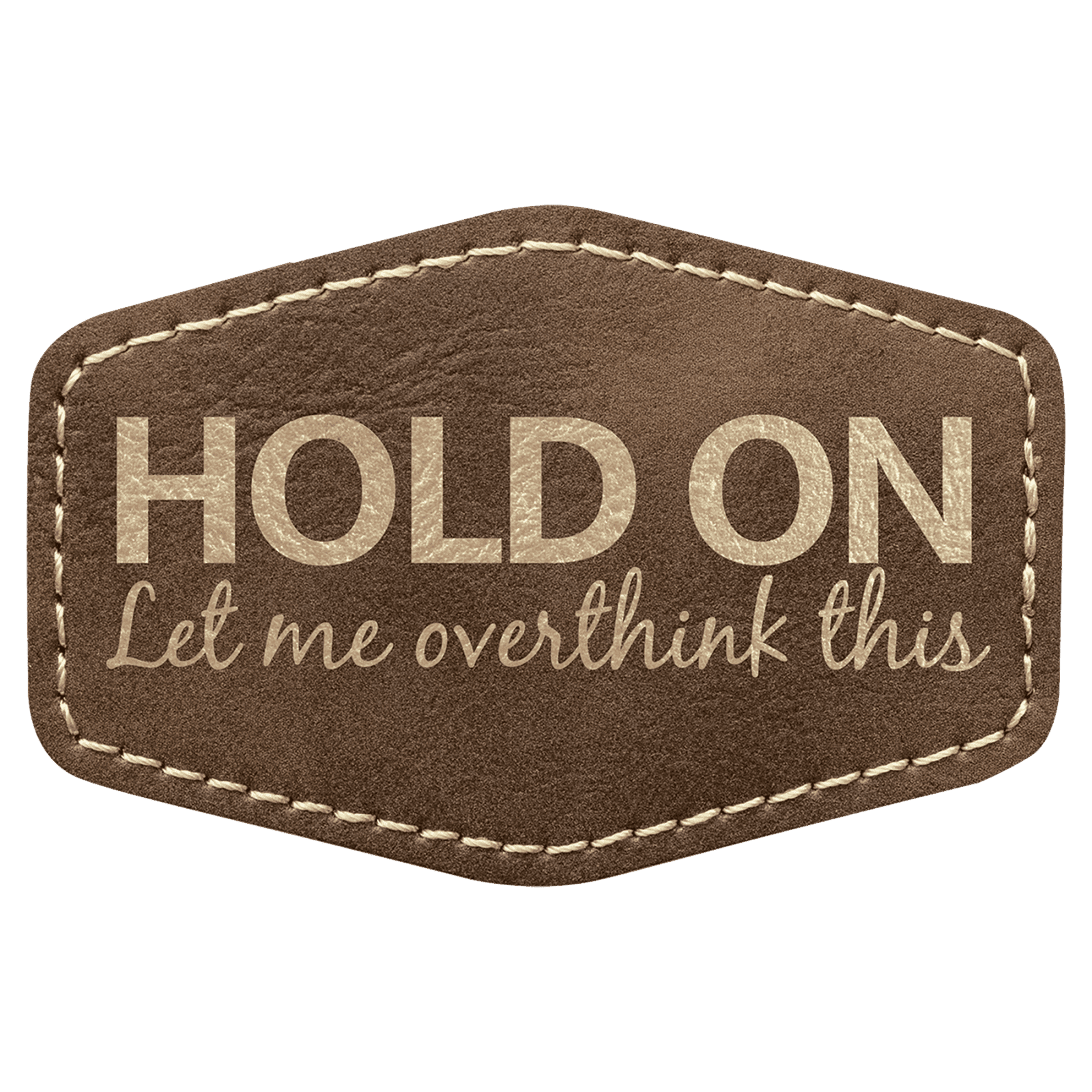 Rustic/Gold Leatherette Hex Patch