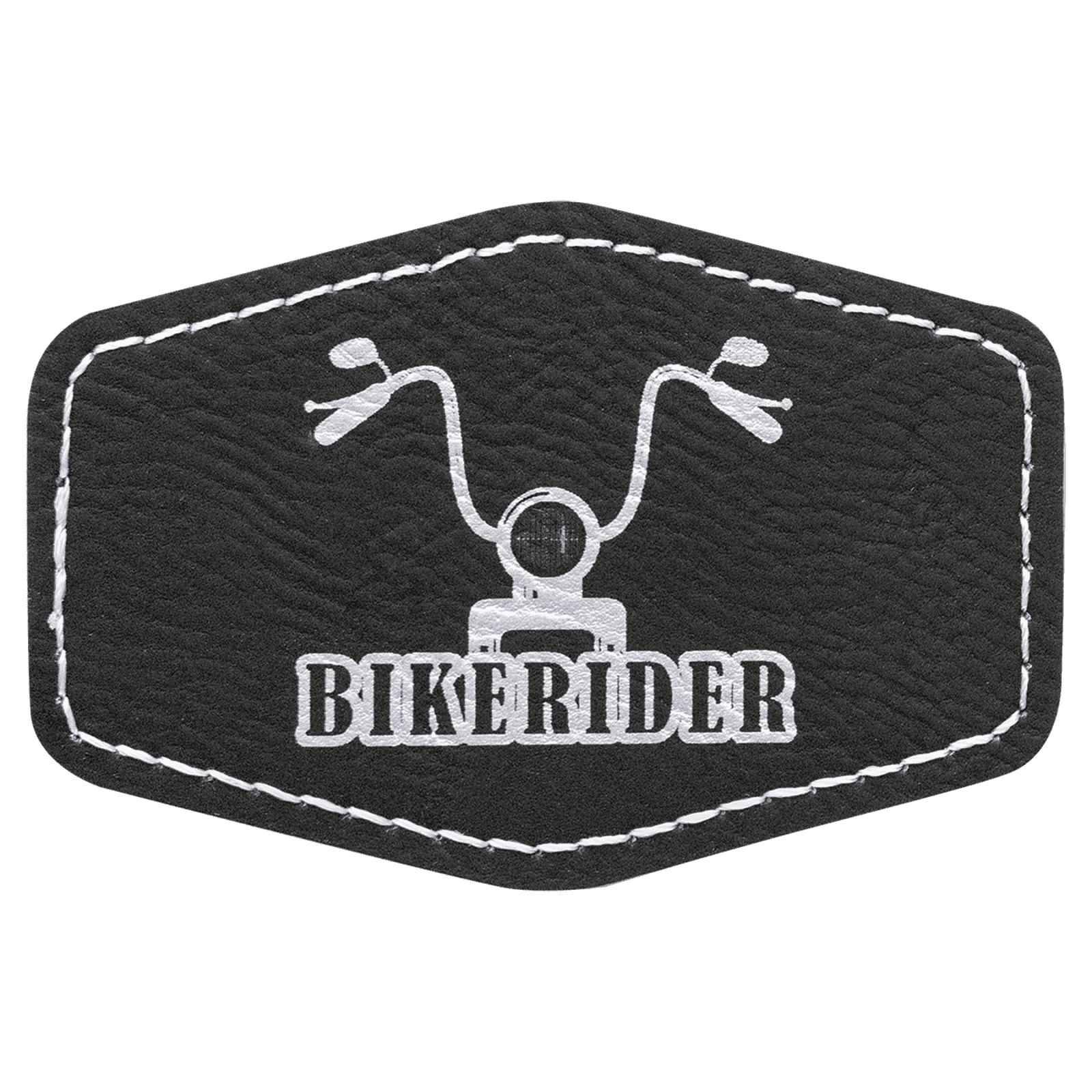 Black/Silver Leatherette Hex Patch
