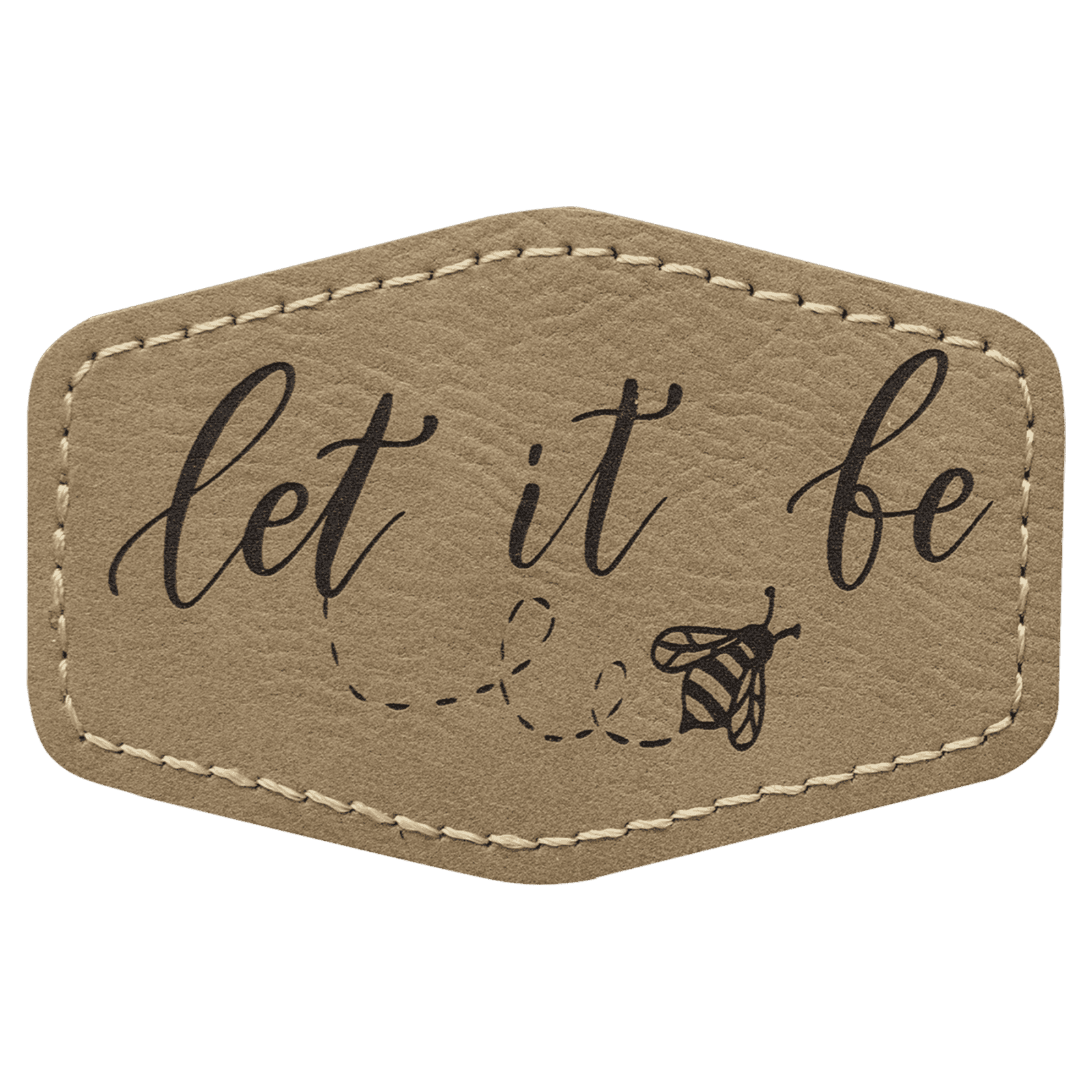 Light Brown Leatherette Hex Patch
